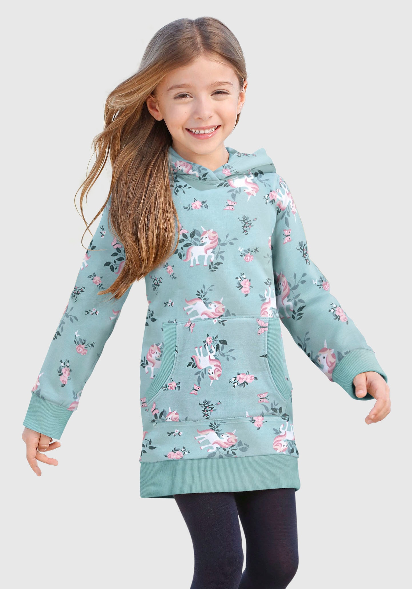 KIDSWORLD Sweatkleid »Einhorn«, mit Kapuze bei