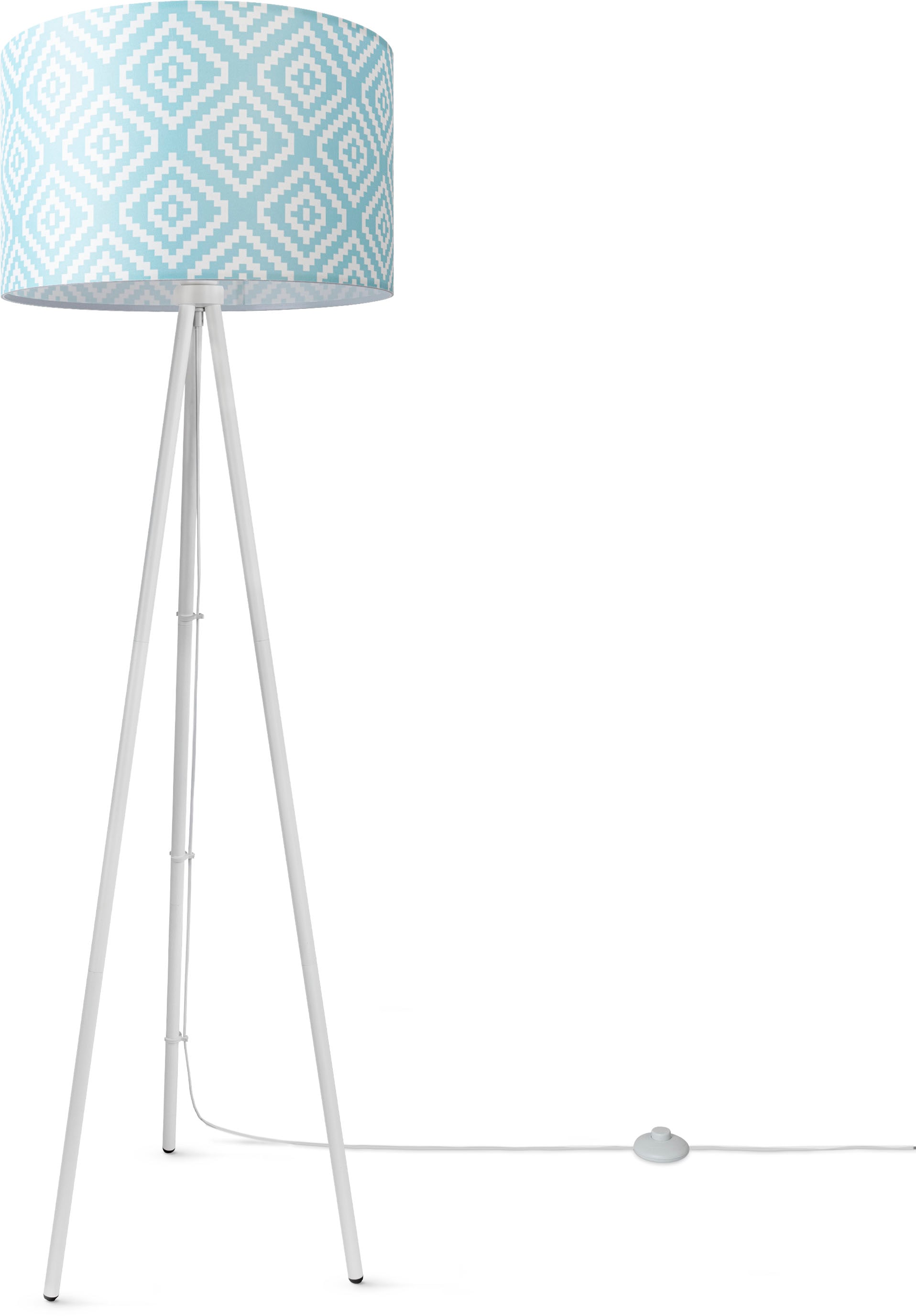 Paco Home Stehlampe »Trina Stella«, Leuchtmittel E27 | ohne Leuchtmittel, Dreibein Modern Stofflampenschirm Vintage Design Textil Wohnzimmer
