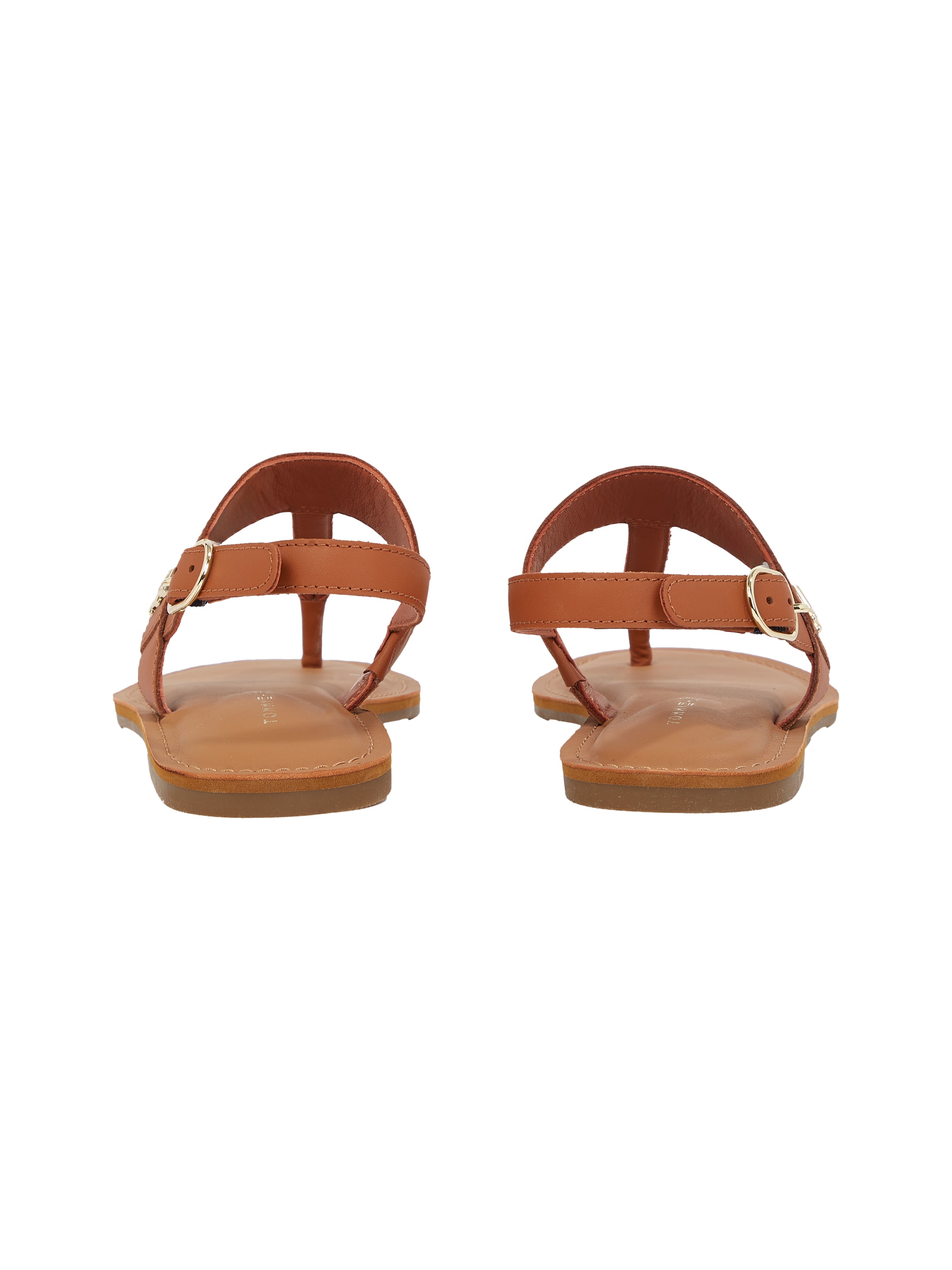 Tommy Hilfiger Riemchensandale »LEATHER THONG SANDAL«, Sandalette, Sommerschuh, Flats mit Zehensteg