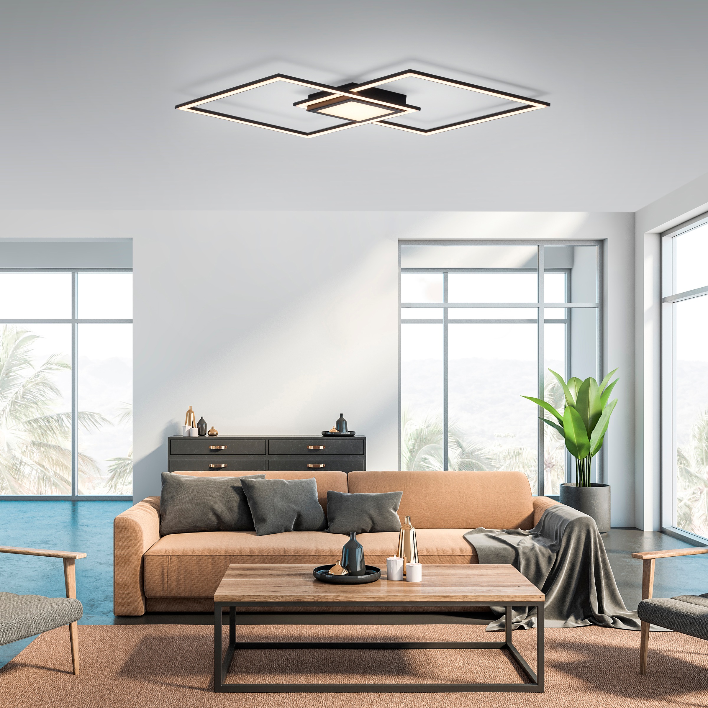 JUST LIGHT Deckenleuchte »ASMIN« LED-Board 1 Stk. Warmweiß LED, separat steuerbar (Schalter), separat steuerbar (Schalter)