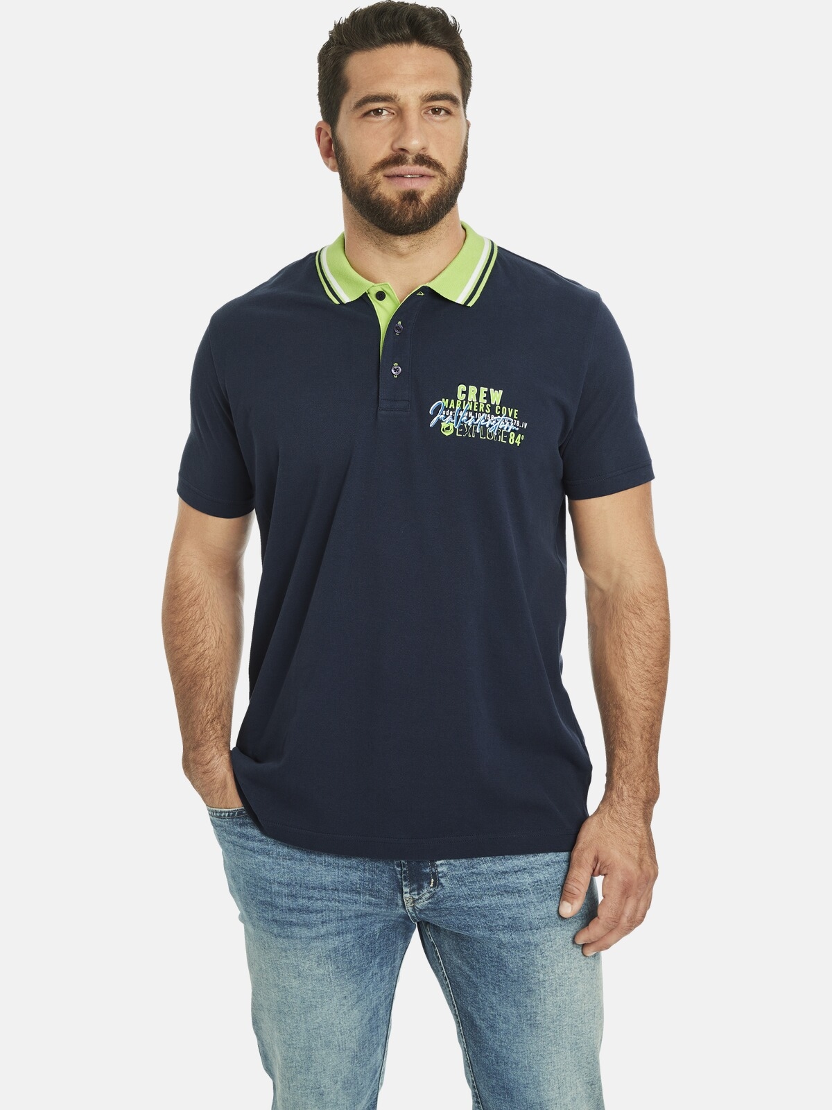Jan Vanderstorm Poloshirt »Doppelpack Poloshirt TEOFIL«, (2 tlg.)