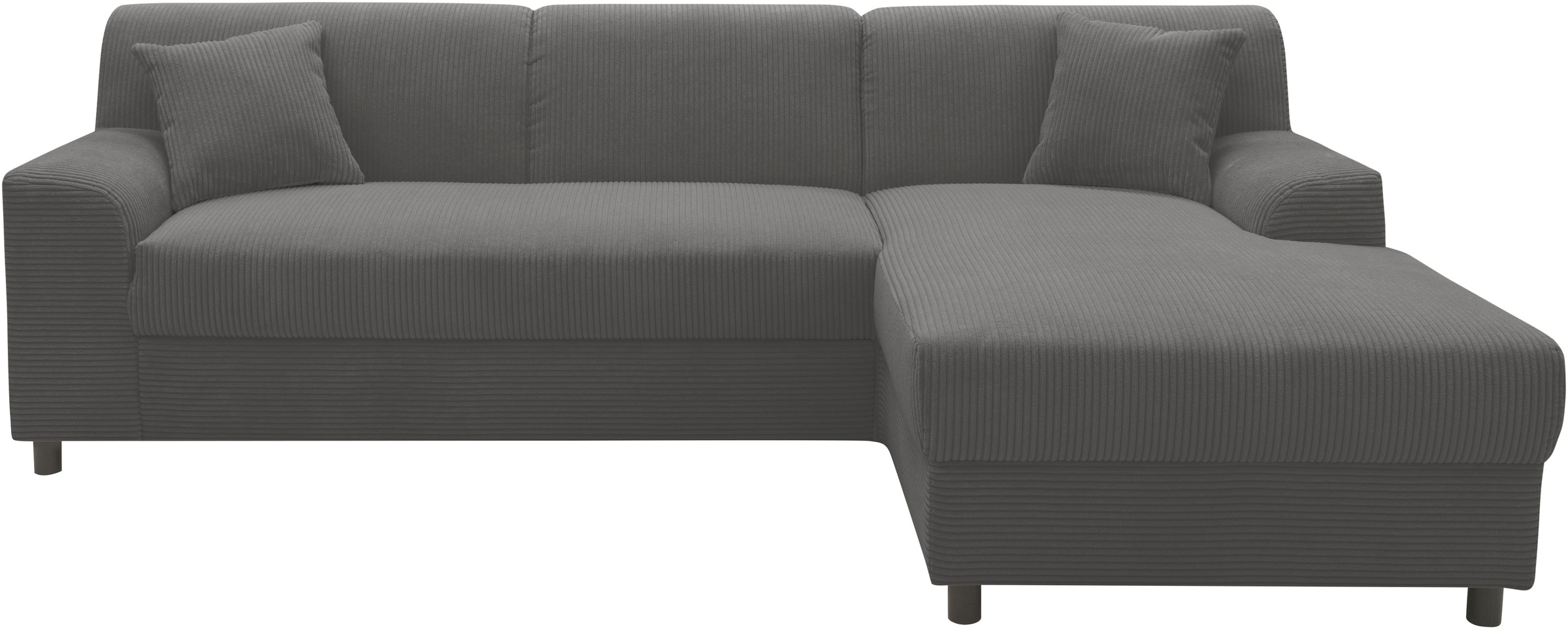 DOMO collection Ecksofa »Turah 2, L-Form, Cord oder Luxus-Microfaser, komfortabler Federkern«, B/T/H: 241/146/79 cm, incl. Zierkissen, wahlweise mit Bettfunktion