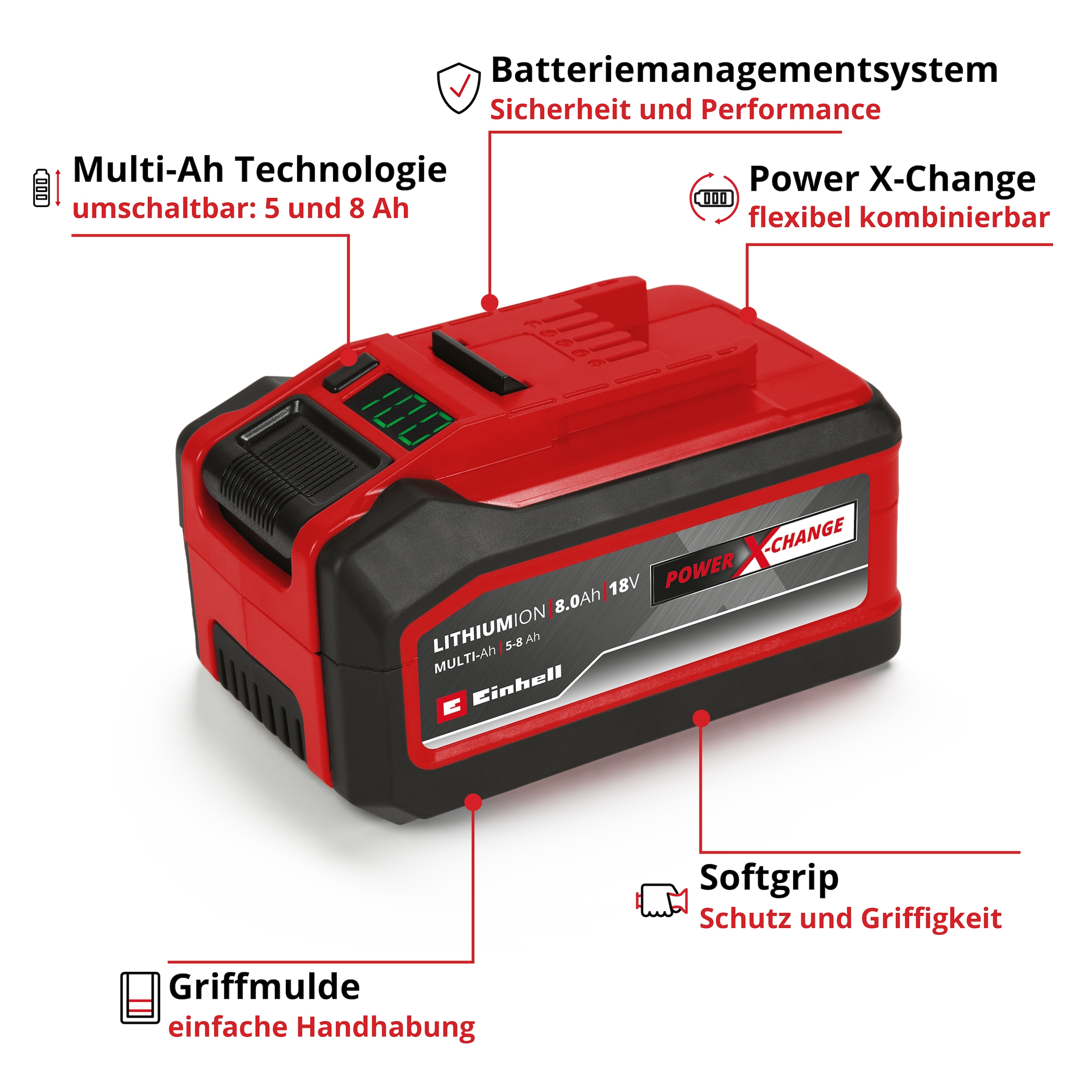 Einhell Akku »»Power X-Change Multi-Ah PXC Plus«« 18 V, umschaltbar: 5 und 8 Ah
