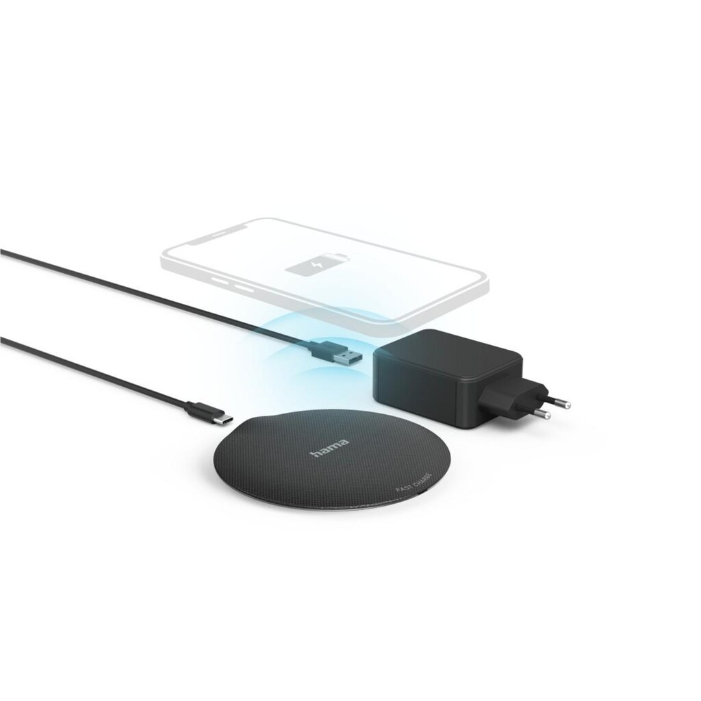 Hama Smartphone-Ladegerät »Wireless Charger Set QIFC15 Metal 15W kabelloses Smartphone Ladepad«