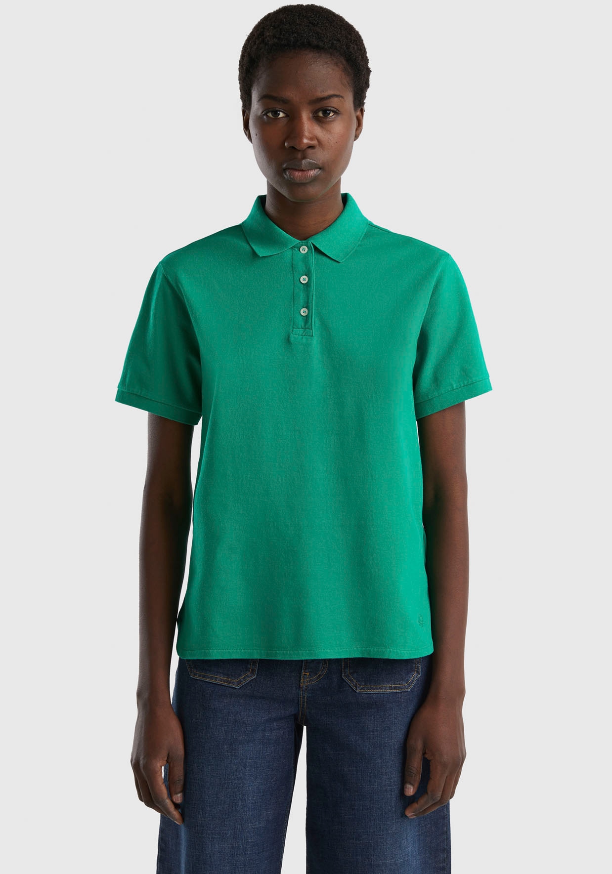 United Colors perlmuttfarbenen Benetton Poloshirt, Knöpfen of mit ♕ bei