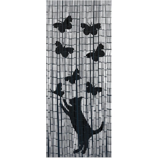 (1 Türvorhang WENKO St.), »Katze&Schmetterling«, handgearbeitet