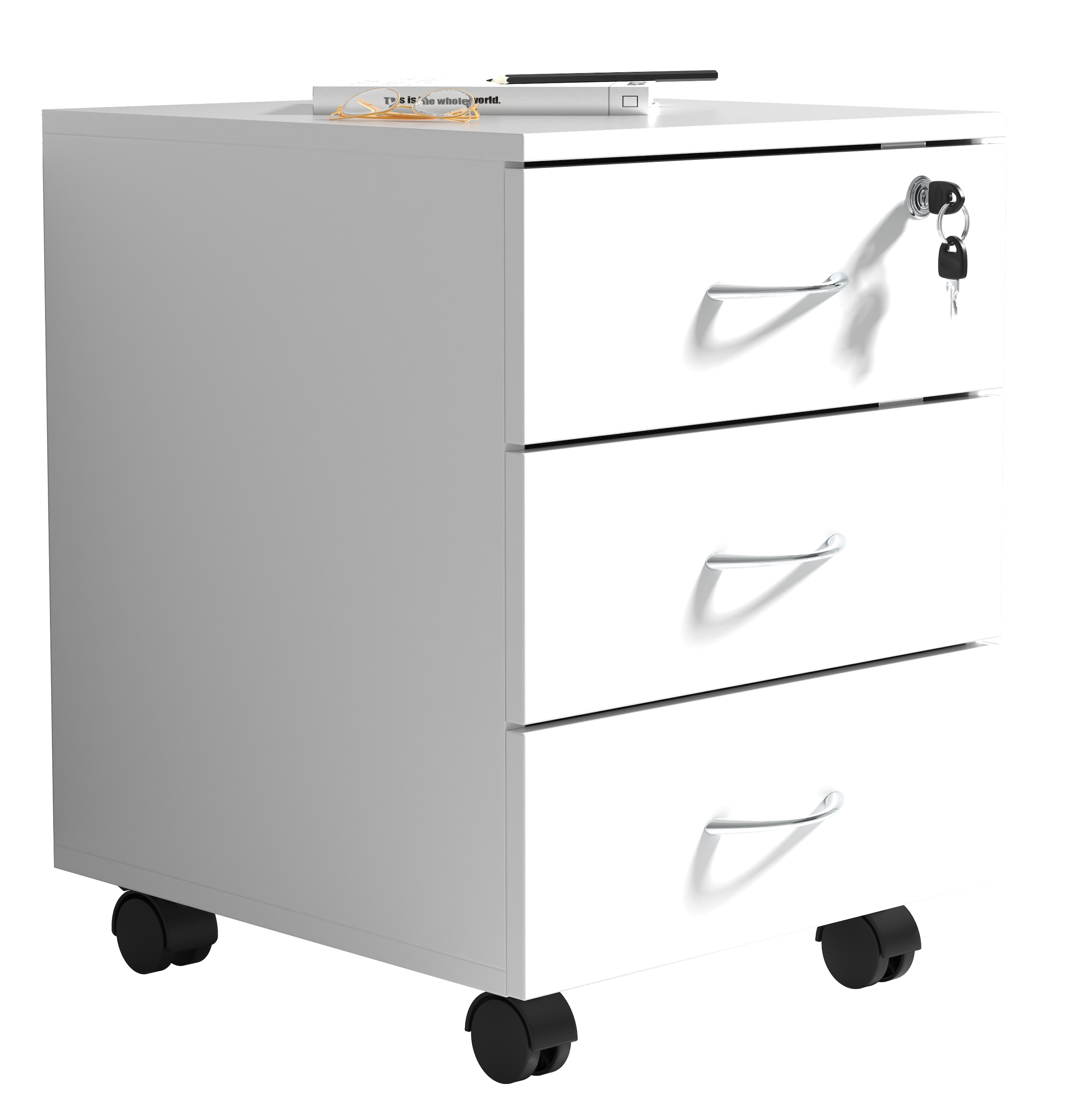 VCM Container »Holz Rollcontainer Büromöbel 3 Schubladen Baula L« 1 Stk. tlg.