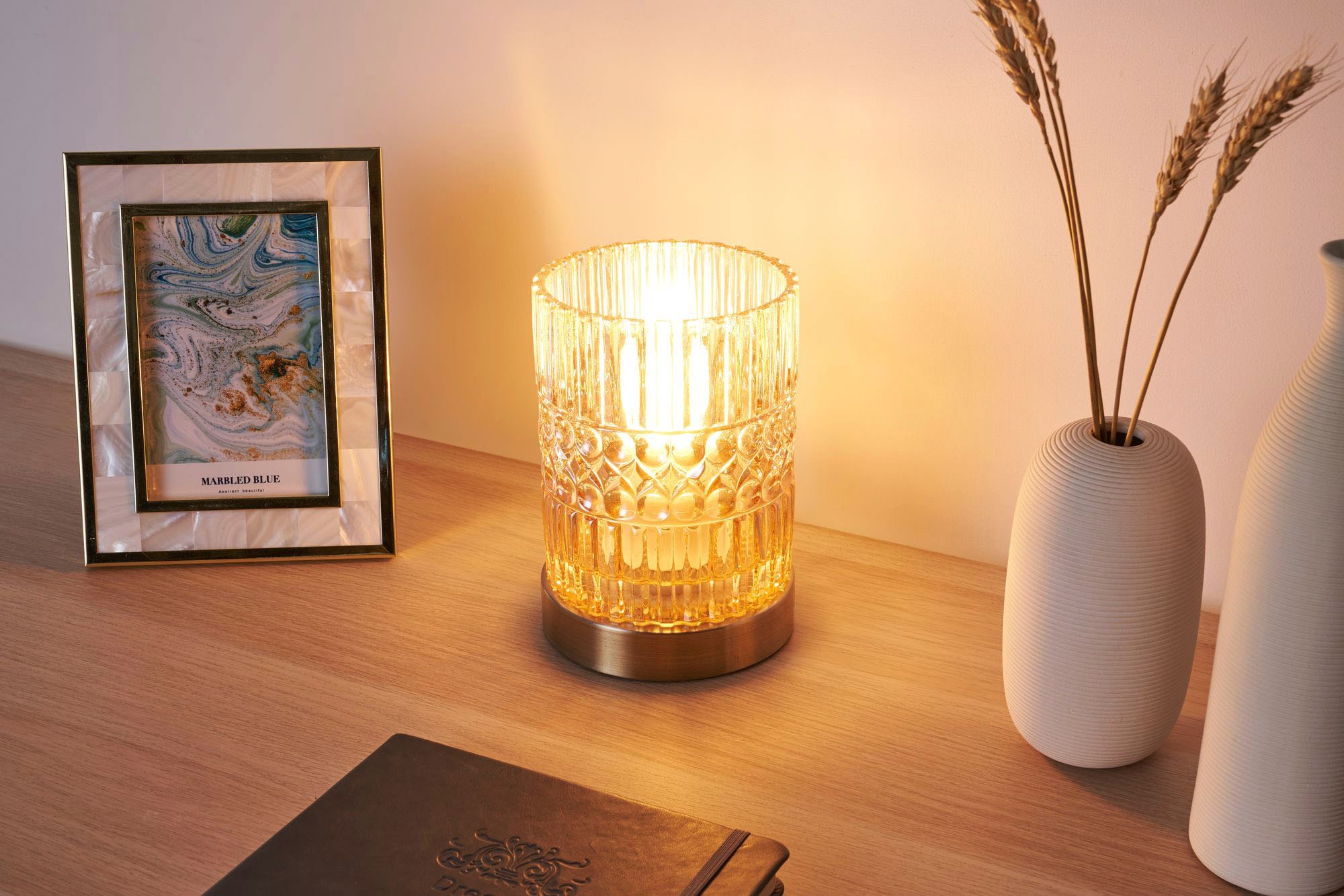 Pauleen Tischleuchte »Crystal Elegance«, 22 flammig, Leuchtmittel E27 | ohne Leuchtmittel, E27, Glas Bernstein