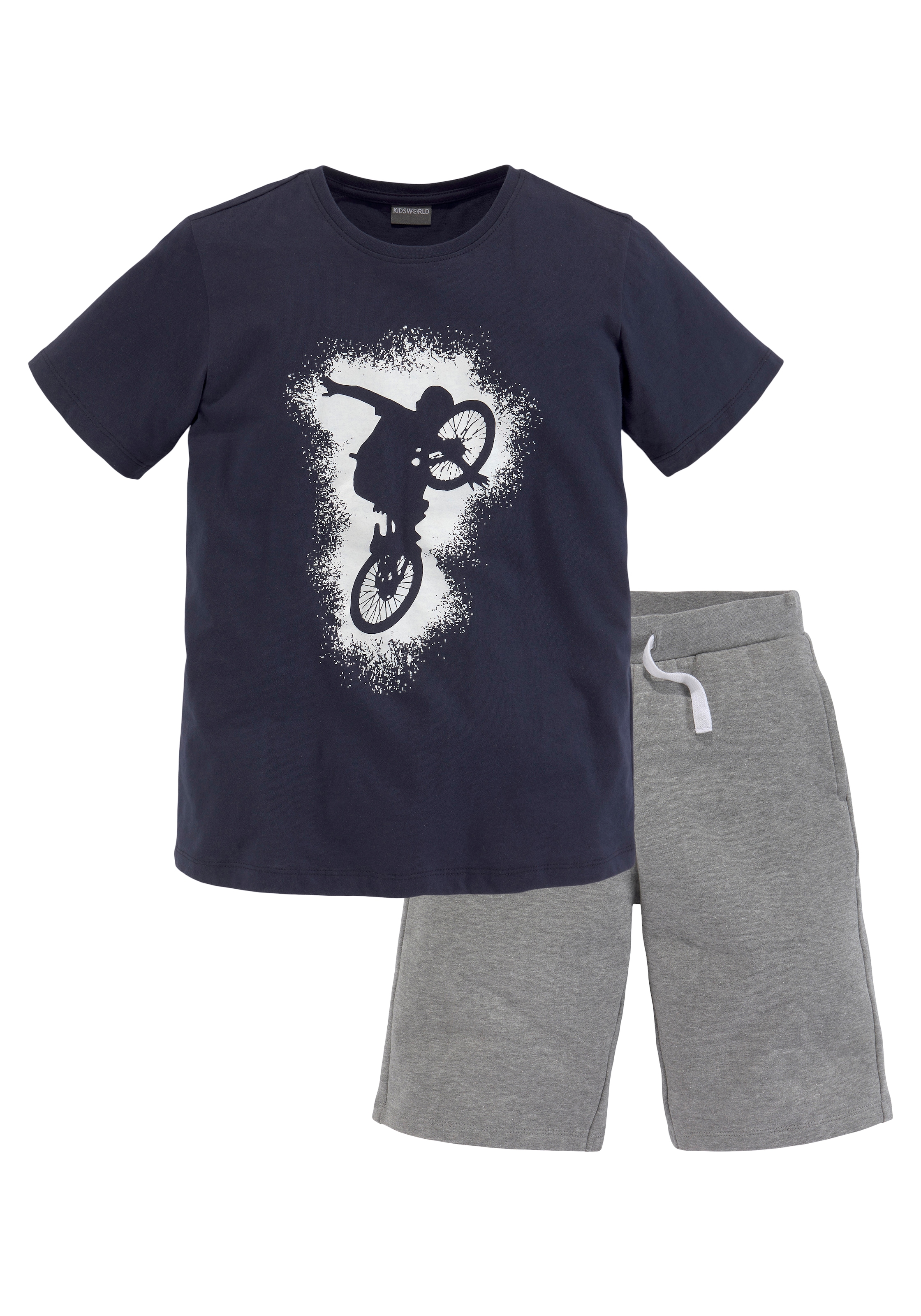 KIDSWORLD T-Shirt & 2), Raten tlg., BIKER 2 Sweatbermudas, auf kaufen (Set