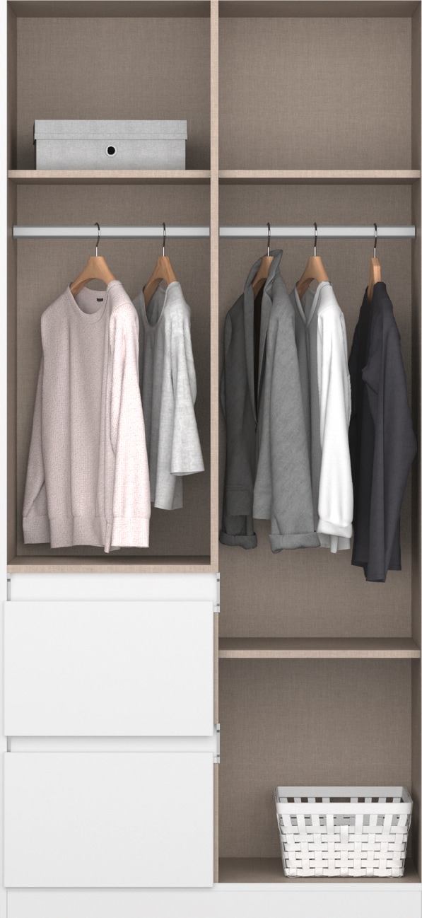 rauch Drehtürenschrank »Kleiderschrank Schrank Garderobe Wäscheschrank Ankleide NIDDA« Breiten 91/136/181 cm,  mit vollflächig aufgelegten Spiegel grifflose Front MADE IN GERMANY