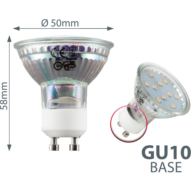 B.K.Licht LED-Leuchtmittel, GU10, 5 St., Warmweiß, LED Lampe Birne 3W  3.000K 250 Lumen Energiesparlampe auf Raten bestellen