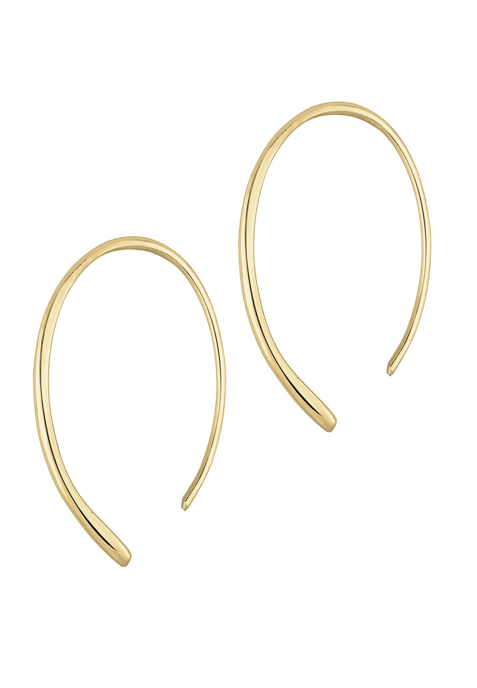 Elli Premium Paar Creolen »Ohrringe Creole Offen Geo Basic Trend Plain 375 Gelbgold«