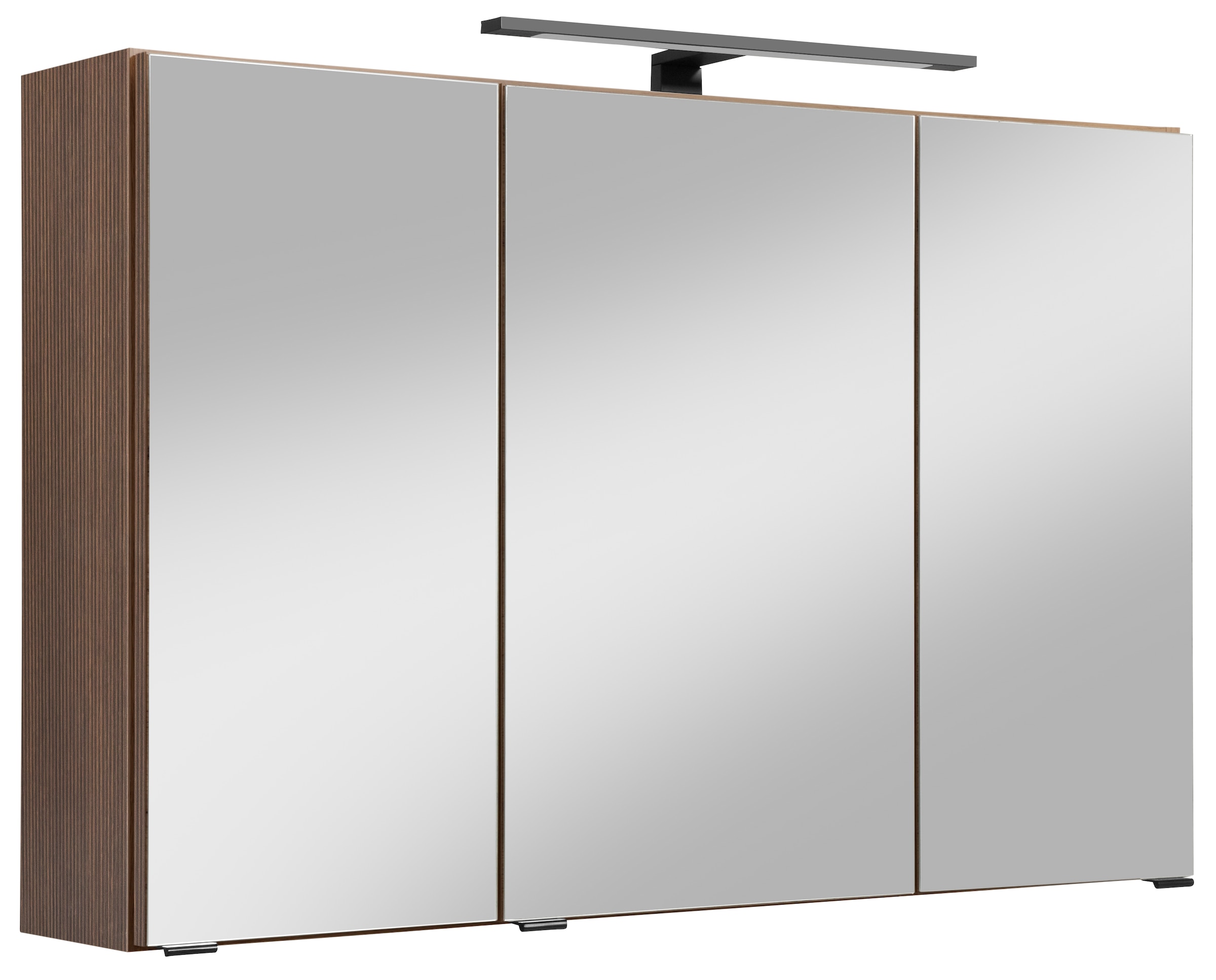welltime Spiegelschrank »Trento, verschiedene Ausführungen und Farben«, Breite 100 cm, mit 3D-Effekt, Spiegeltüren, Inklusive LED-Beleuchtung