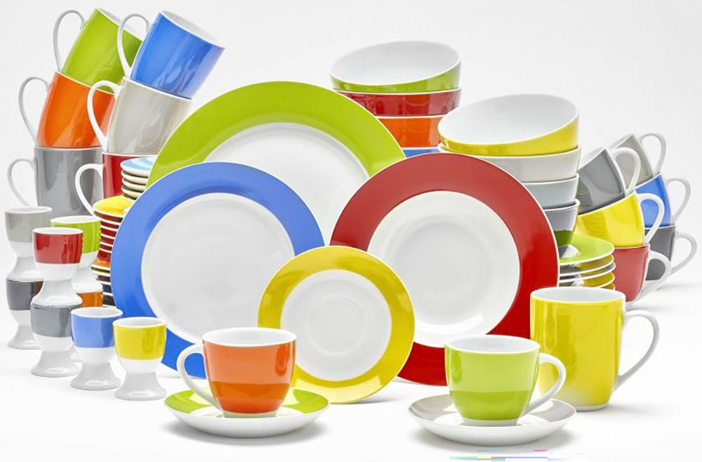 van Well Untertasse »Teller Set, Vario« Porzellan, spülmaschinen- und mikrowellengeeignet, Ø 14,5 cm