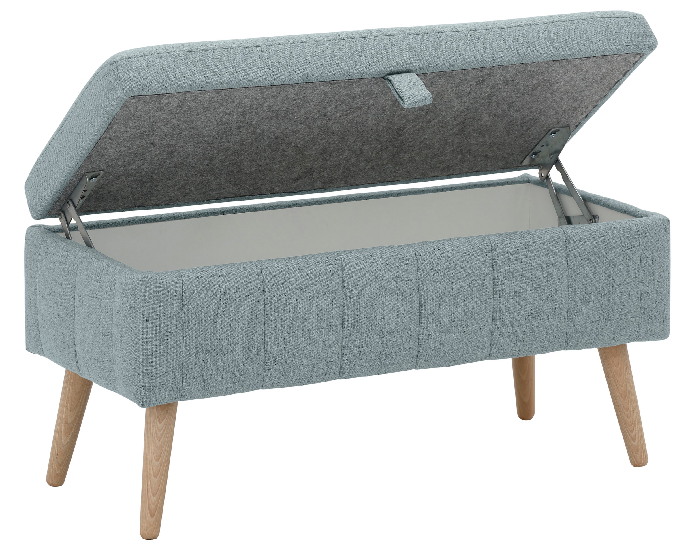 OTTO home Truhenbank »AMIRA Sitzbank mit Stauraum, Maße B/T/H: 81/36/43 cm« mit Staufach, in 3 Bezugsqualitäten mit feiner Steppung