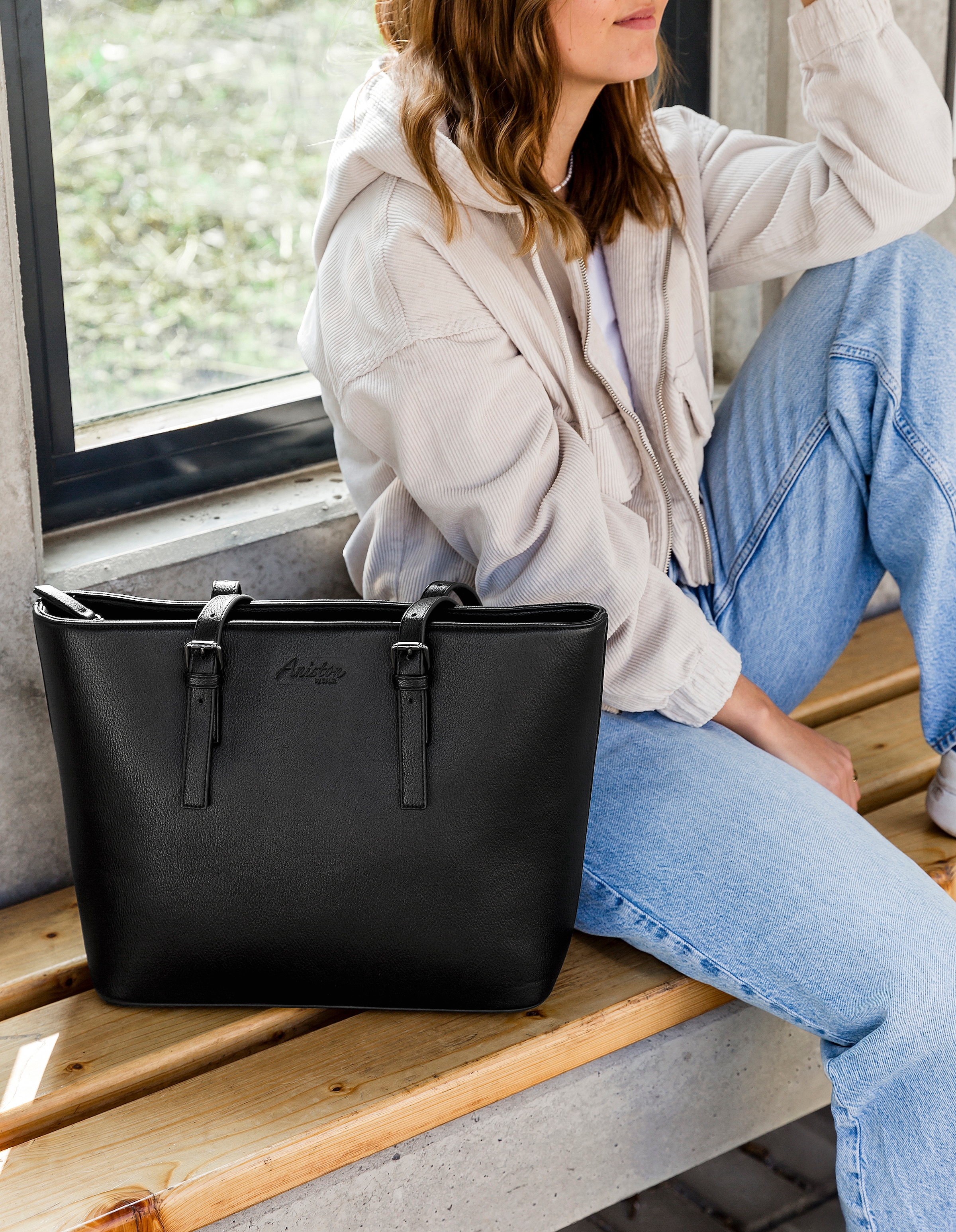 Aniston ACCESSOIRES Shopper »Big Smith Black« Handtasche Tragetasche