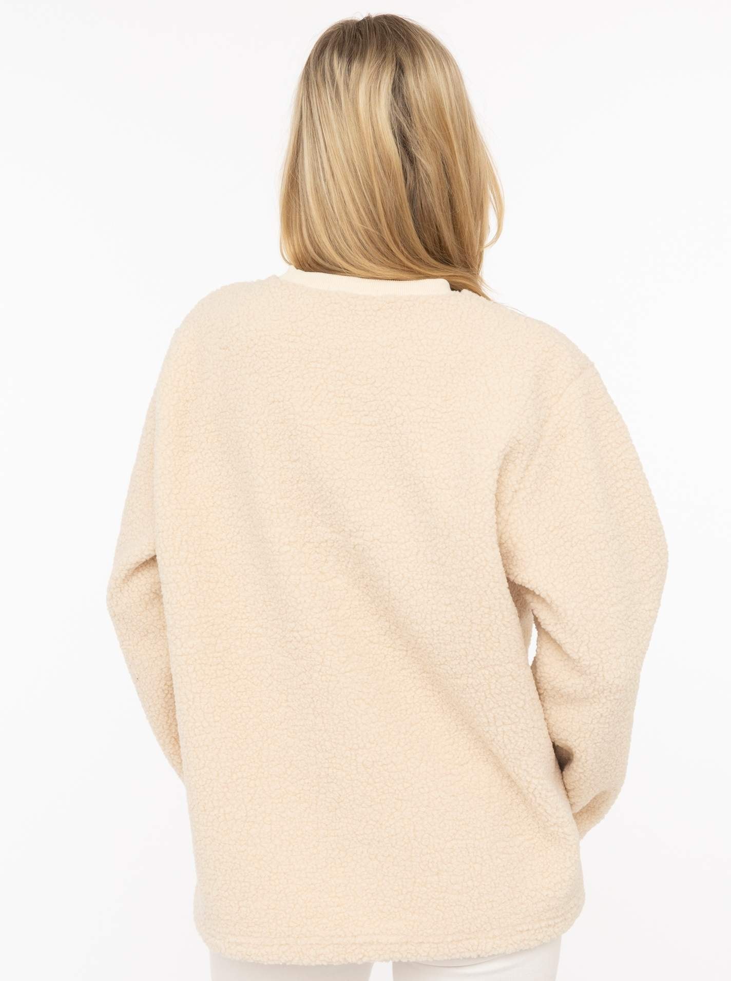 Zwillingsherz Sweatshirt »"Good Vibes"«, Teddy Sweater, Prägung auf Vorderseite, Rundhals, Ärmelbündchen
