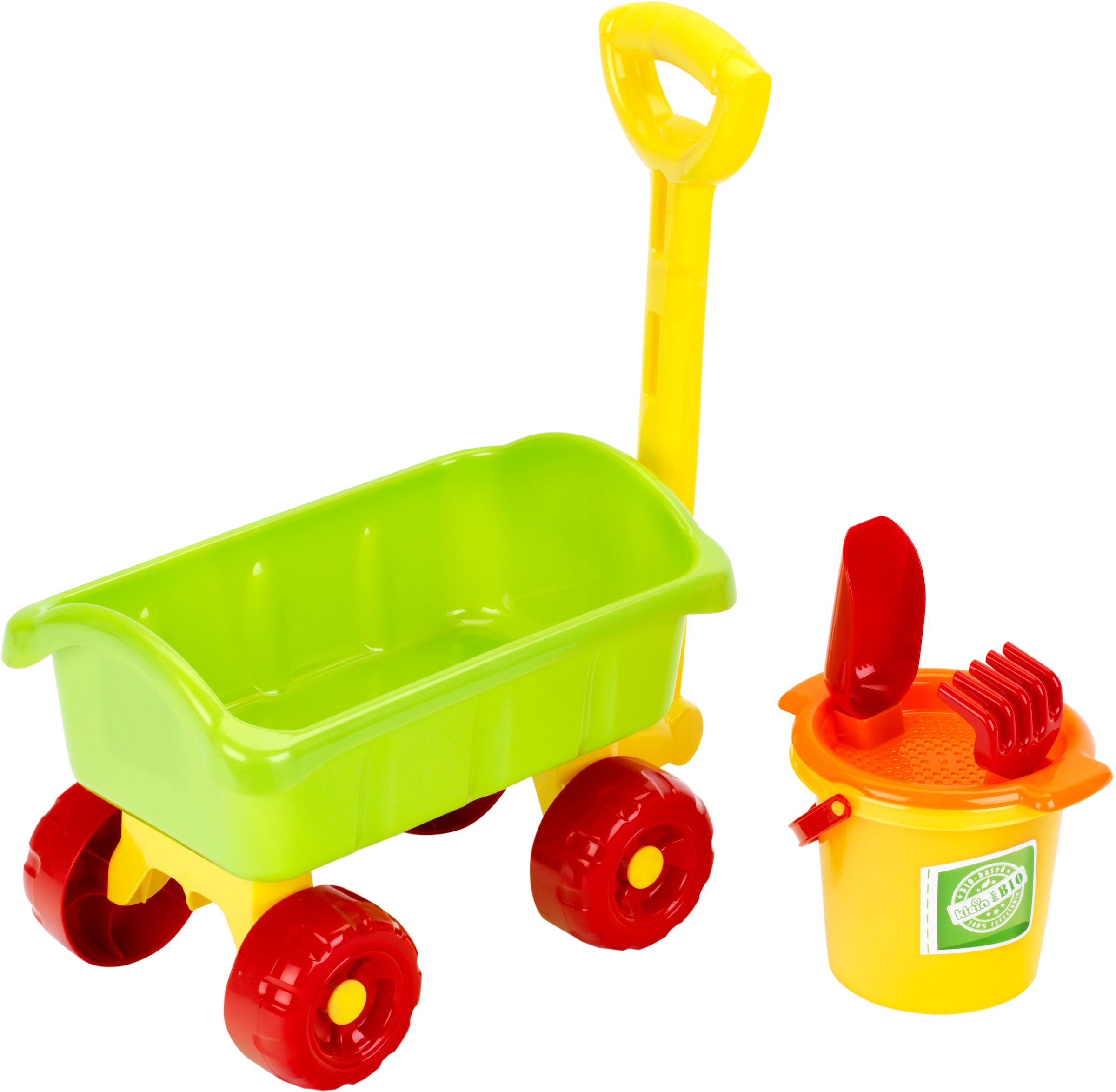 Klein Sandeimer »Bio Bollerwagen und Eimer-Set«, mit Handschaufel, Handrechen und Sieb; Made in Germany