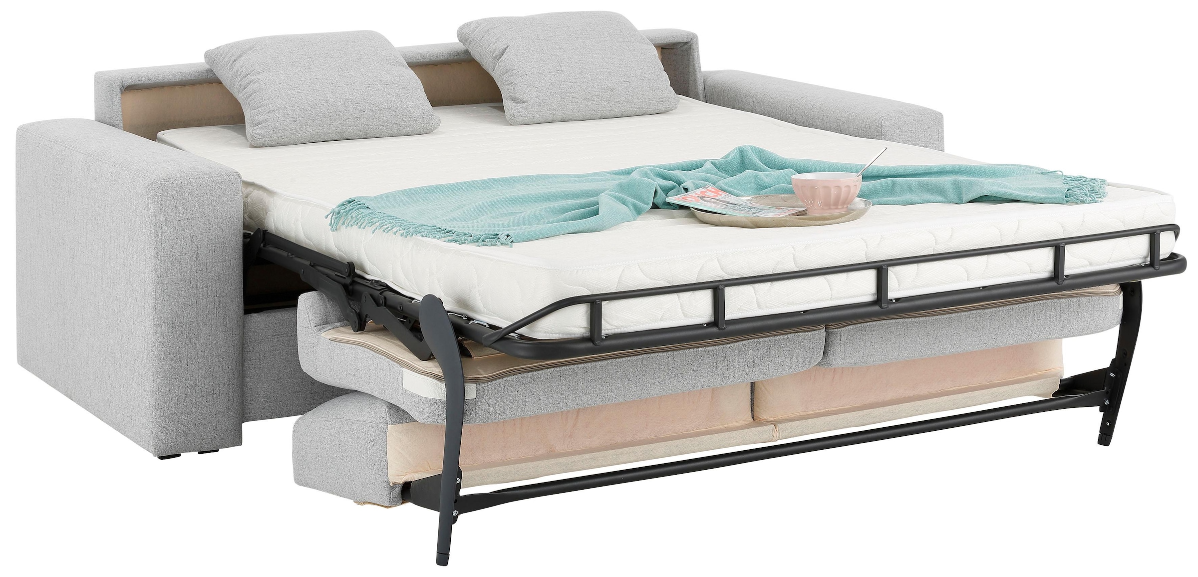 Home affaire Schlafsofa »Roma Matratzenhöhe 14 cm«, Dauerschlaffunktion, mit Unterfederung, Lattenrost, Matratze