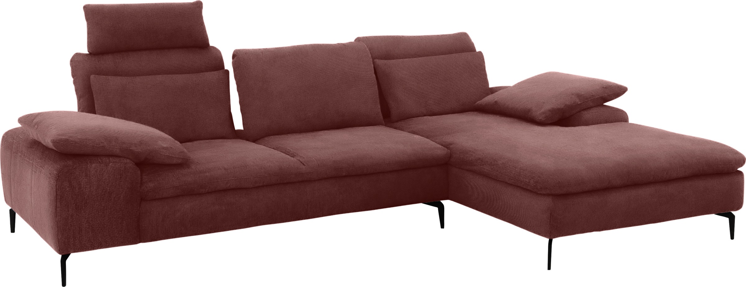 W.SCHILLIG Ecksofa »valentinoo, Designsofa, bequem, elegant und zeitlos, L-Form«, (Set), inklusive Hocker, mit Sitztiefenverstellung, Breite 299 cm