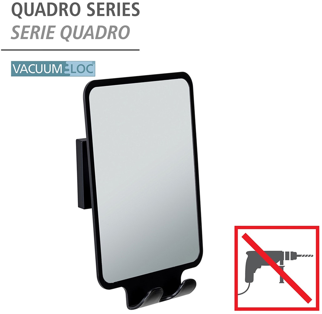 WENKO Wandspiegel »Vacuum-Loc® Modell Quadro«, Antibeschlagspiegel fürs Badezimmer, Befestigen ohne Bohren