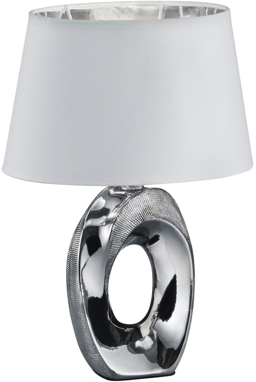 TRIO Leuchten Tischlampe »Taba«, 1 flammig, Leuchtmittel E14 | Leuchtmittel wechselbar, mit Keramikfuß und Stoffschirm
