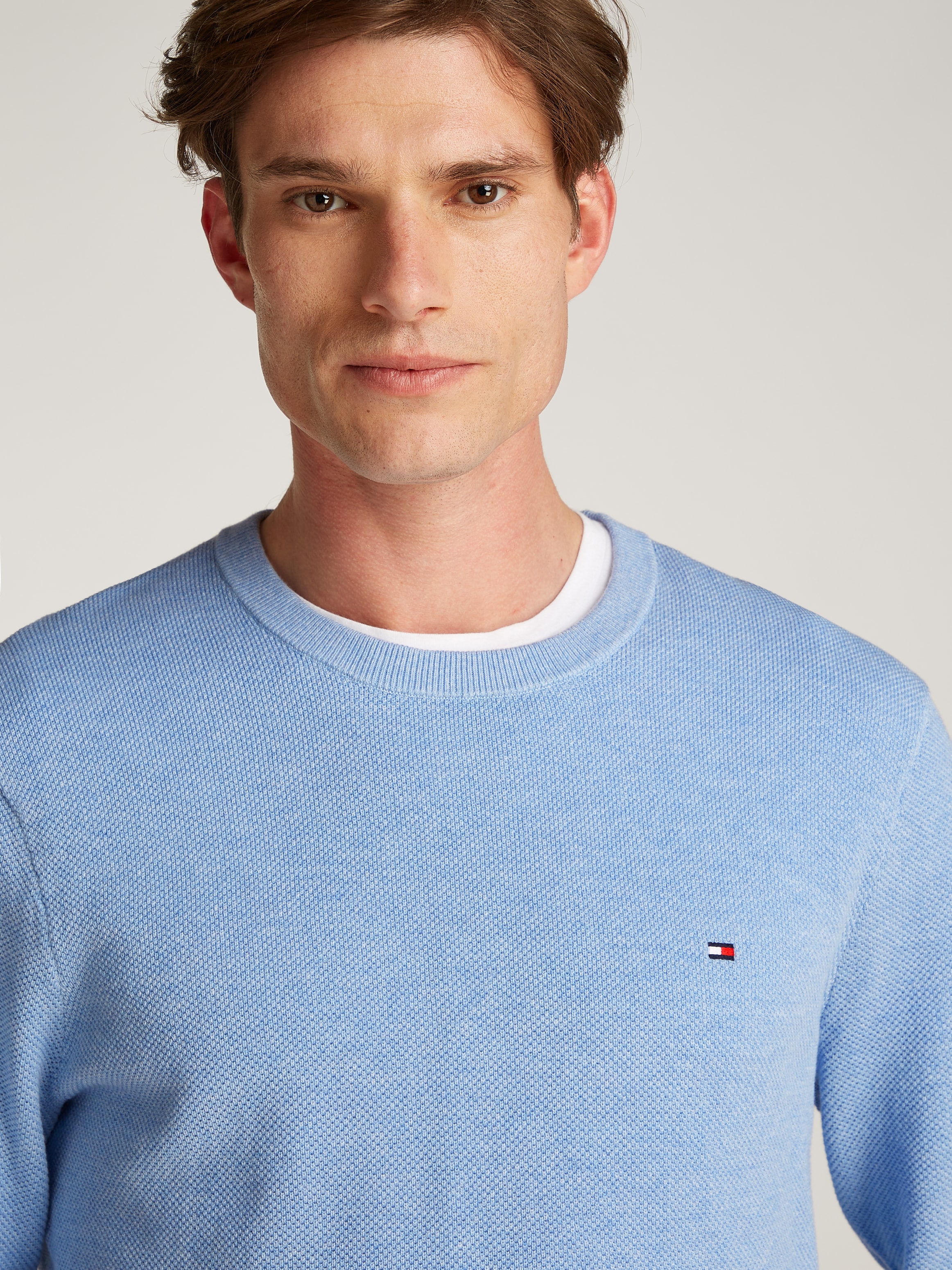 Tommy Hilfiger Rundhalspullover »ESSENTIAL STRUCTURE CREW NECK«, mit feiner Struktur