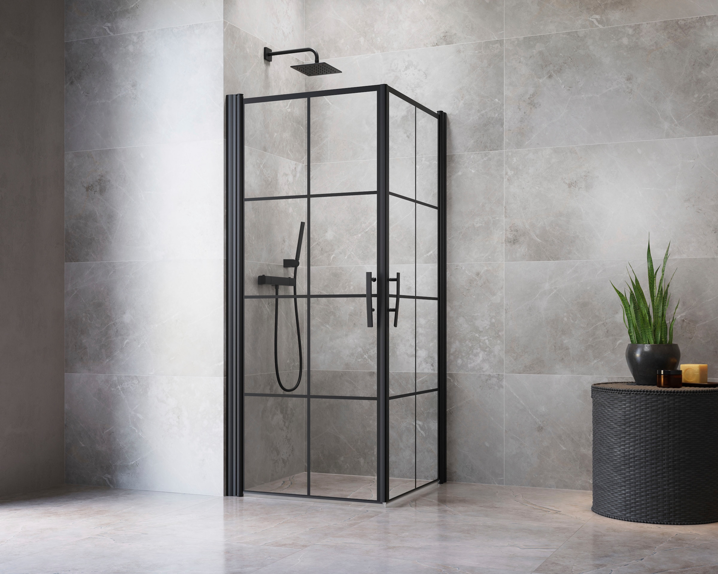 maw by GEO Eckdusche »Bl4ckline« Antikalk-Beschichtung