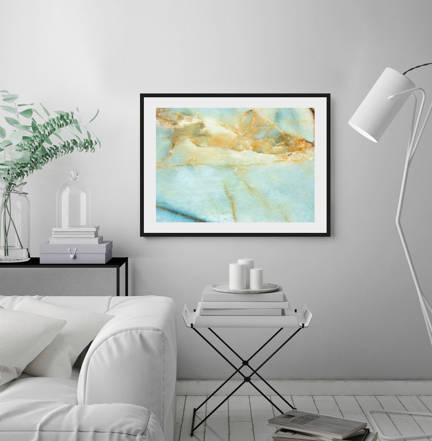 queence Bild »Pascal«, Abstrakt-Marmor-Kunst-Gemälde, (1 St.), HD Premium Poster-Druck inkl. Holzrahmen