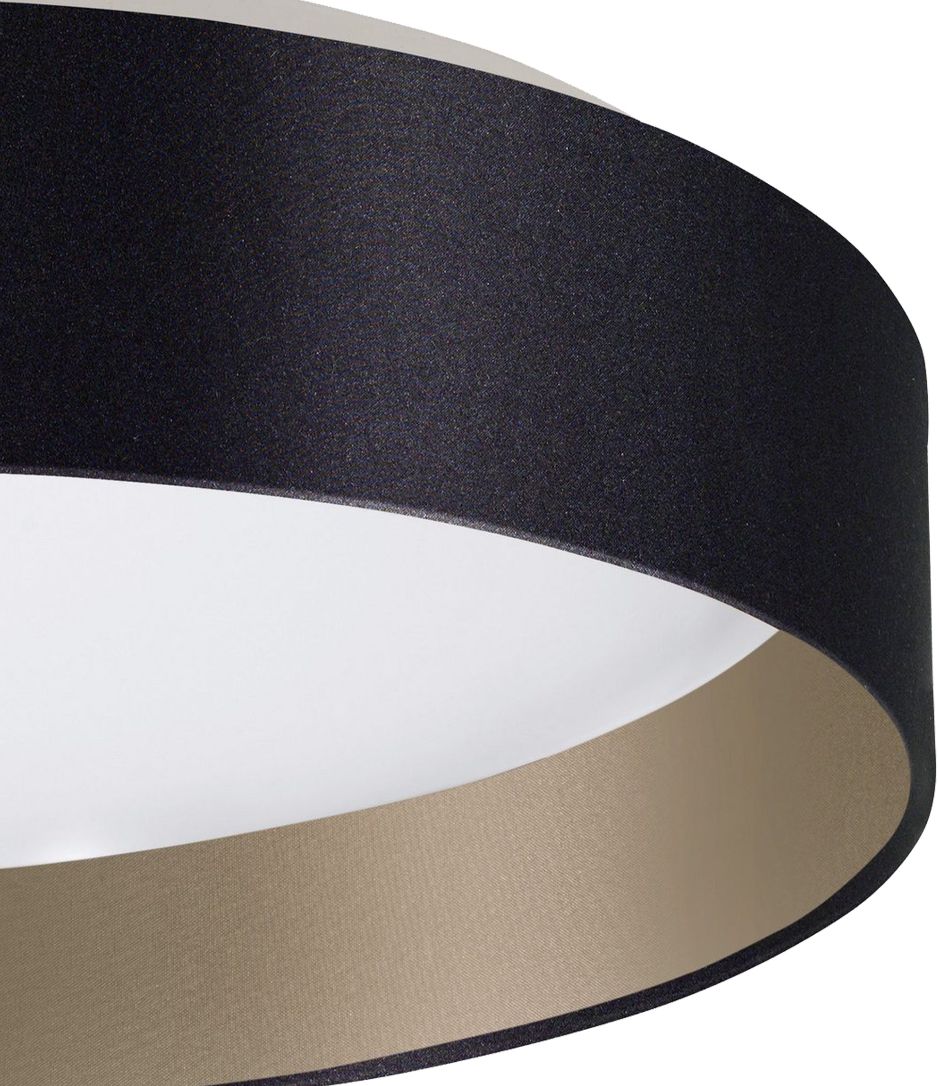 Leonique LED Deckenleuchte »Juria«, 1 flammig, Leuchtmittel LED-Modul | LED fest integriert, Deckenlampe Ø38 x H9 cm mit Textil-/Stoffschirm, CCT, Fernbedienung