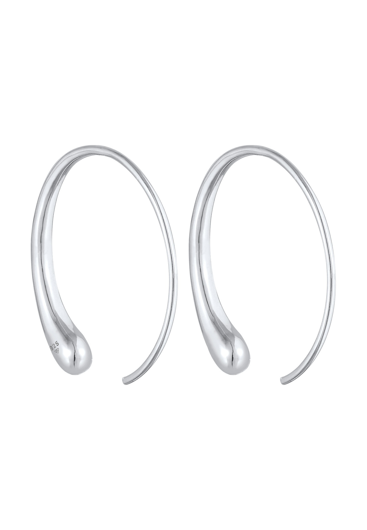 Elli Paar Creolen »Ohrringe Creole Tropfen Oval Offen Basic 925 Silber«