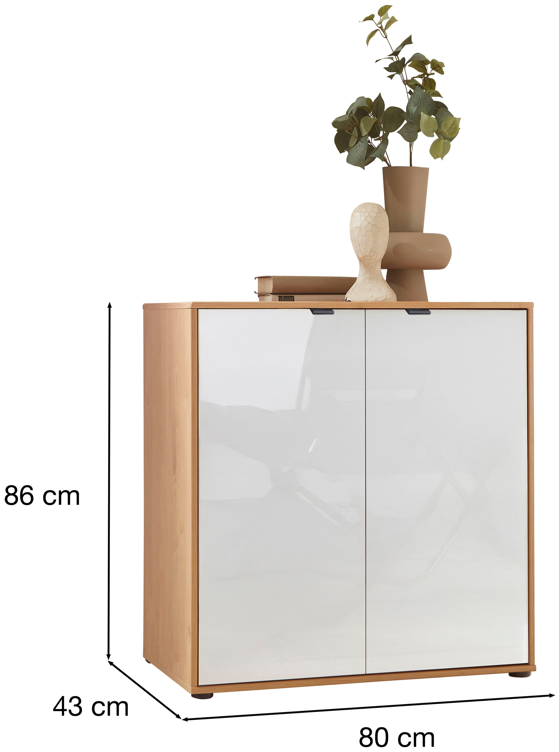 WIEMANN Kommode »Cardiff Sideboard, Wäscheschrank, teilmassiv Erle, 80 cm« Kommode 80x86x43 cm, braun, mit Dämpfung, MADE IN GERMANY,  verschiedenen Ausführungen, inklusive Einlegeboden