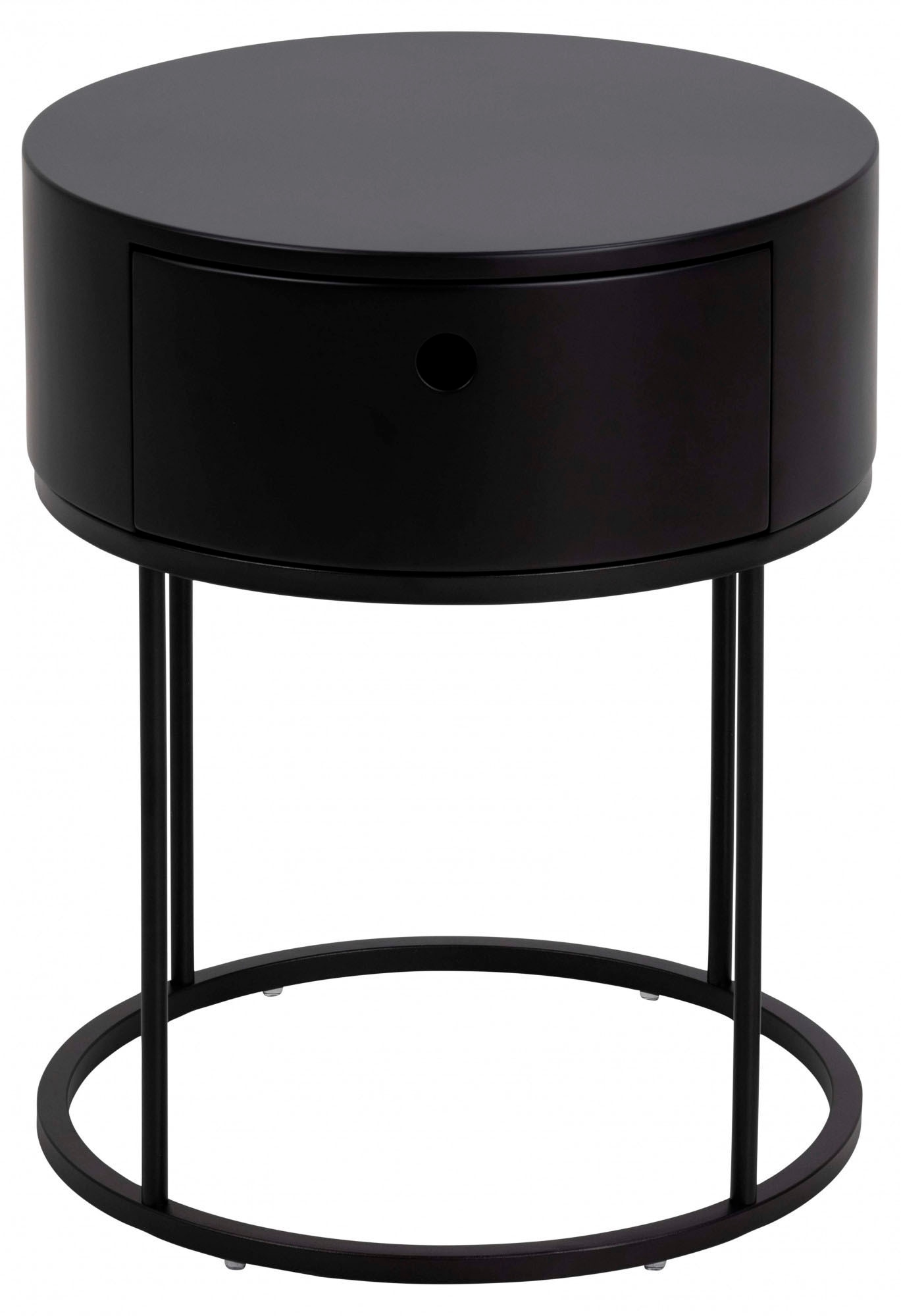 ACTONA GROUP Nachttisch "Polo" 1 Stk. tlg. Nachttisch in Weiss oder Schwarz, rund, Ø 40 cm, mit 1 Schublade