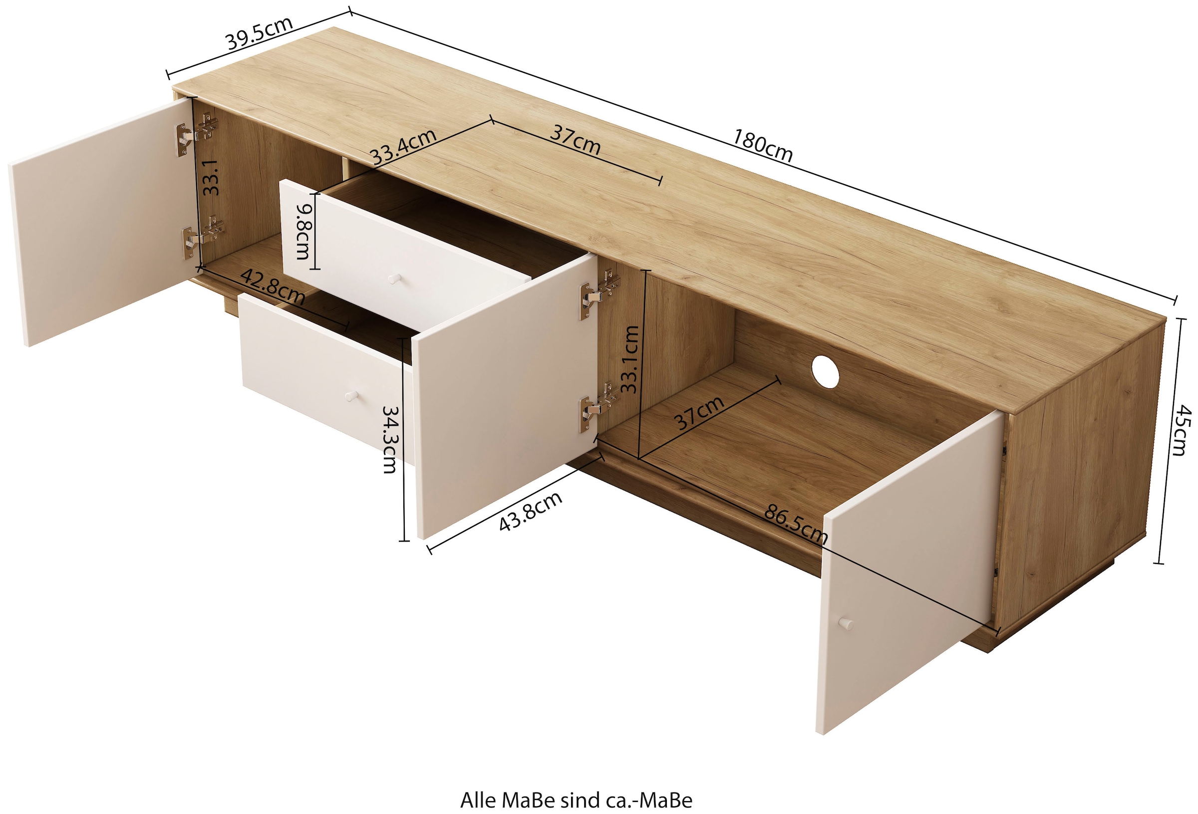 OTTO home TV-Board »Blaire« kratzfeste Melaminoberfläche, ABS-Kanten und FSC-zertifiziertem Holz