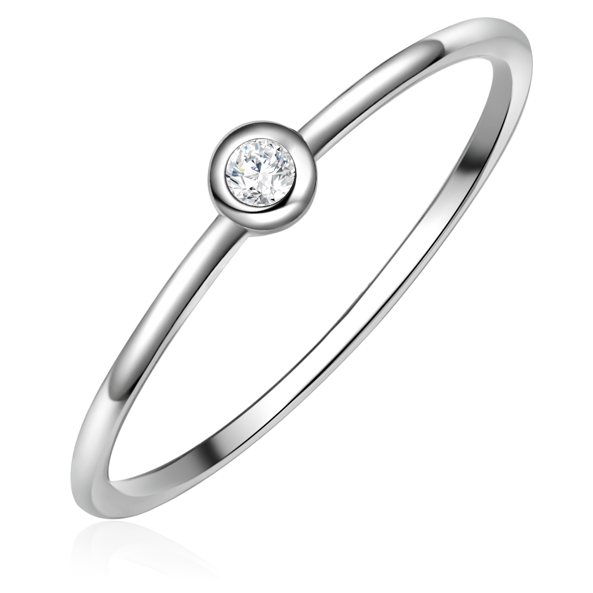 Glanzstücke München Solitärring »GSM239«, (1 tlg.), aus Sterling Silber