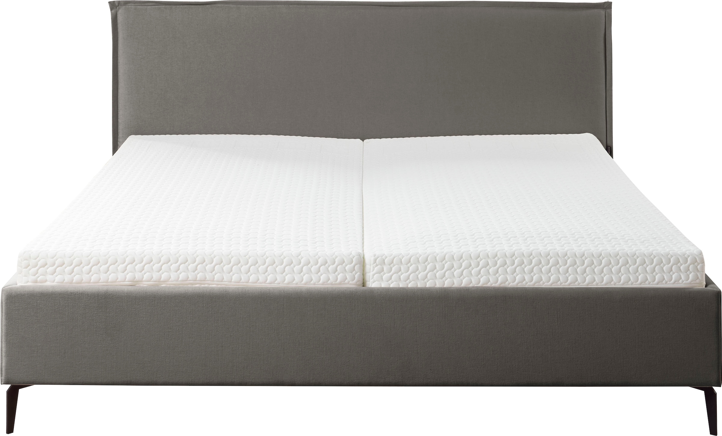 Musterring Polsterbett »Elos« Kopfteil mit doppeltem Stehsaum, Metallfuß in schwarz,  in 4 Größen