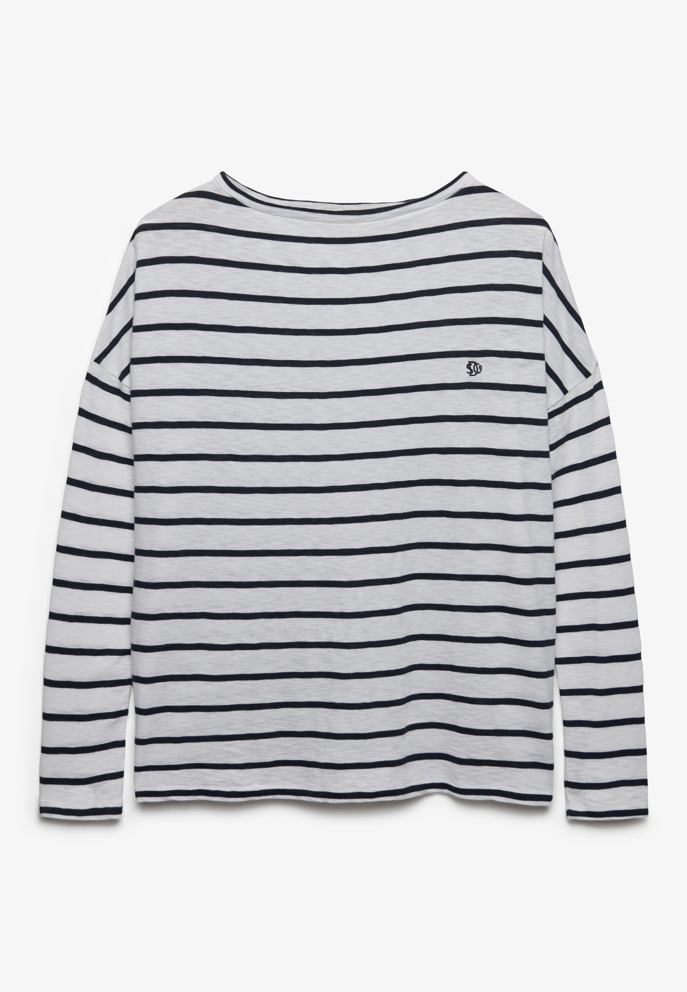 Superdry Langarmshirt »STUDIOS BOAT NECK SLUB LS TOP« Baumwollmischung, oversize