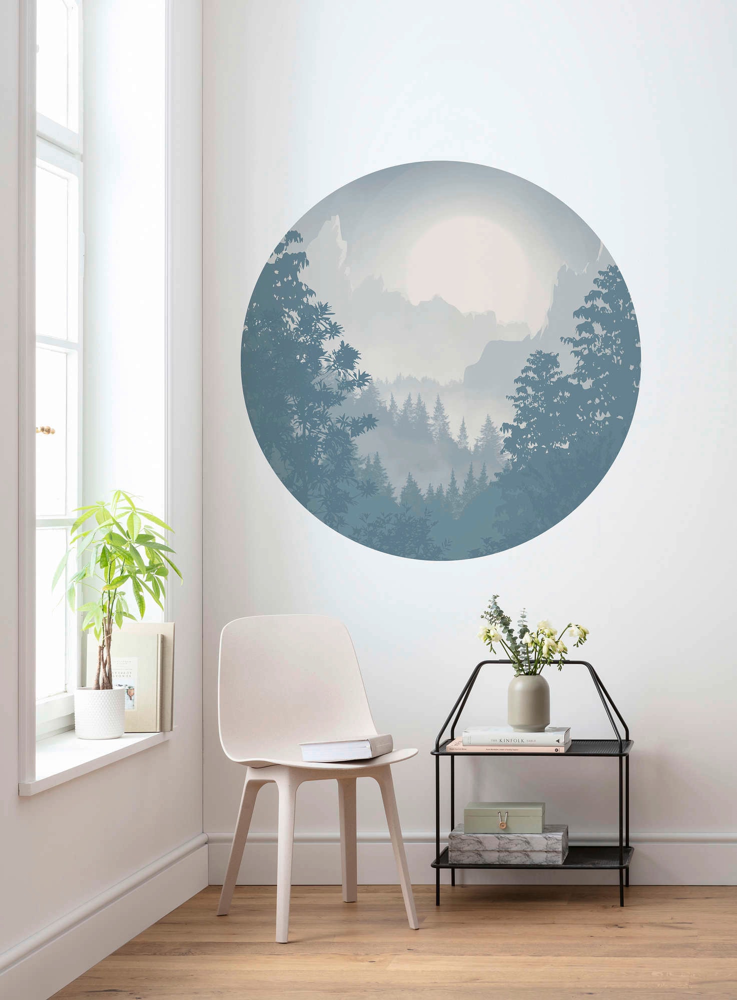 Komar Vliestapete »Vlies selbstklebend - Blue Valley - Größe 125 x 125 cm«, bedruckt, Wohnzimmer, Schlafzimmer
