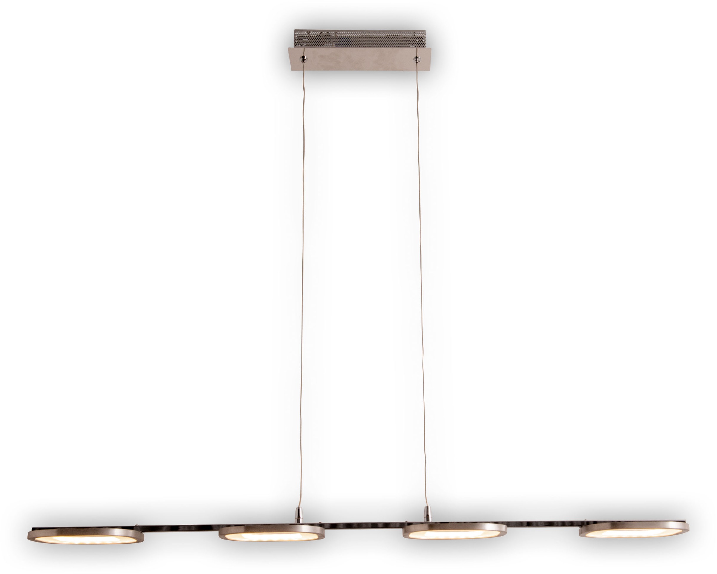 näve LED Pendelleuchte »Beam« LED-Modul 1 Stk. Warmweiß 4 Brennstellen, Höhe 150cm, Länge 100cm, warmweißes Licht