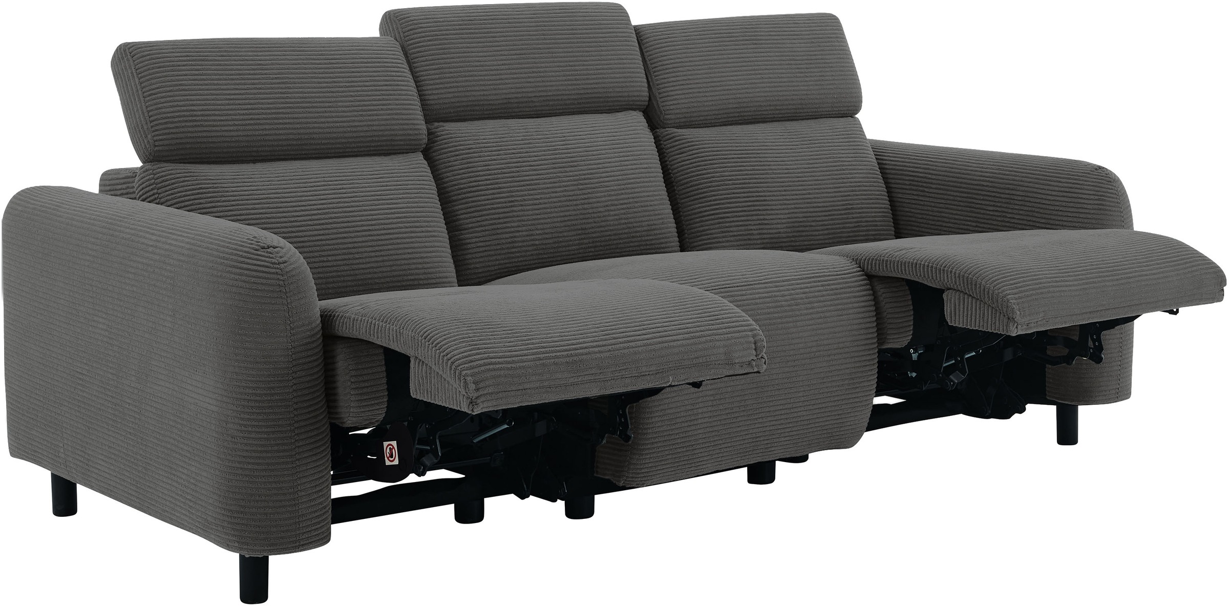 OTTO home 3-Sitzer »SKAANE Cord-Sofa, 229 cm, manuelle u. elektrische Relaxfunktion« Relax-Funktion in 2 Sitzen, Kopfteilverstellung, Federkernpolsterung