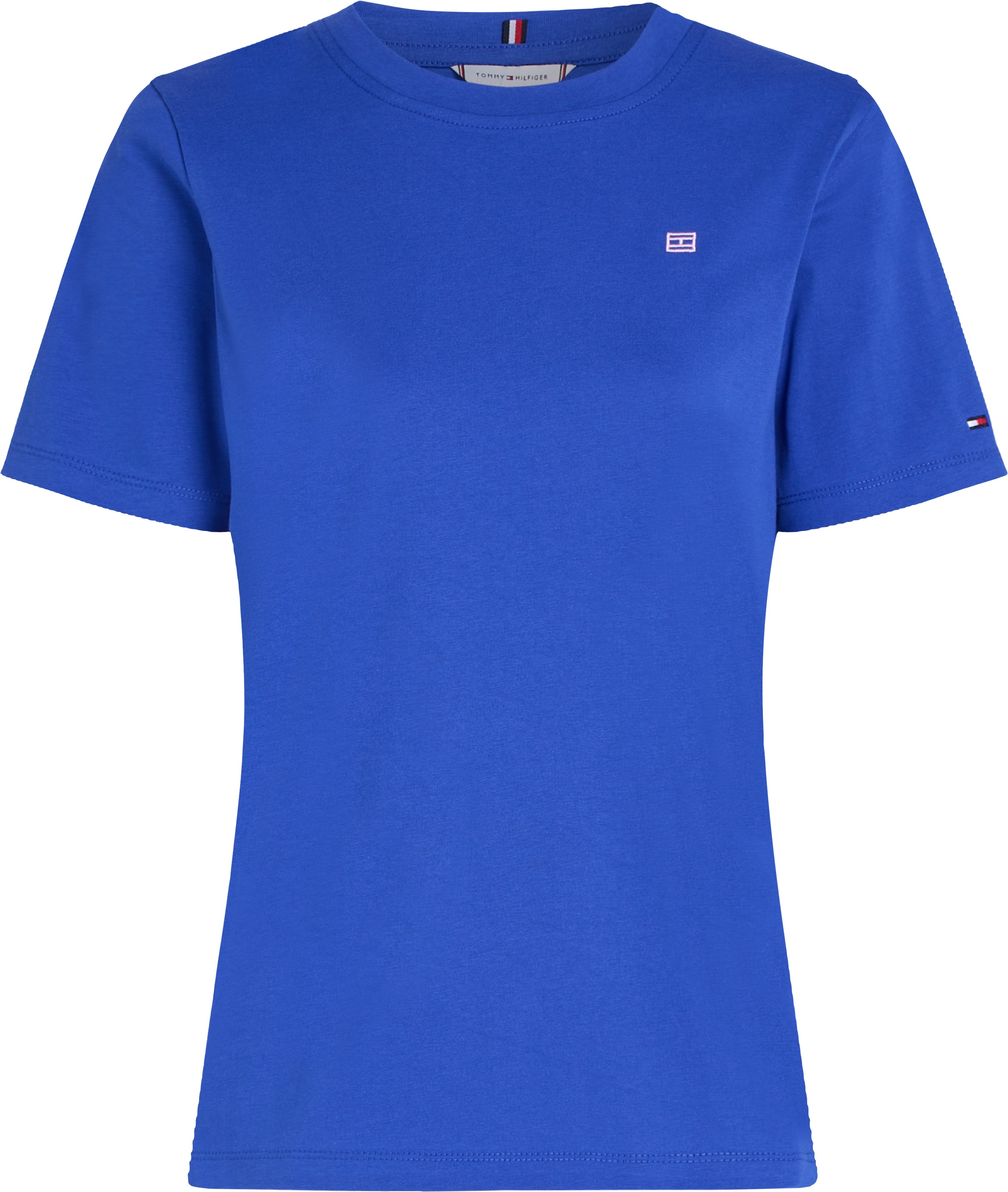 Tommy Hilfiger T-Shirt »REG CONTRAST FLAG SS TEE«, mit Logostickerei