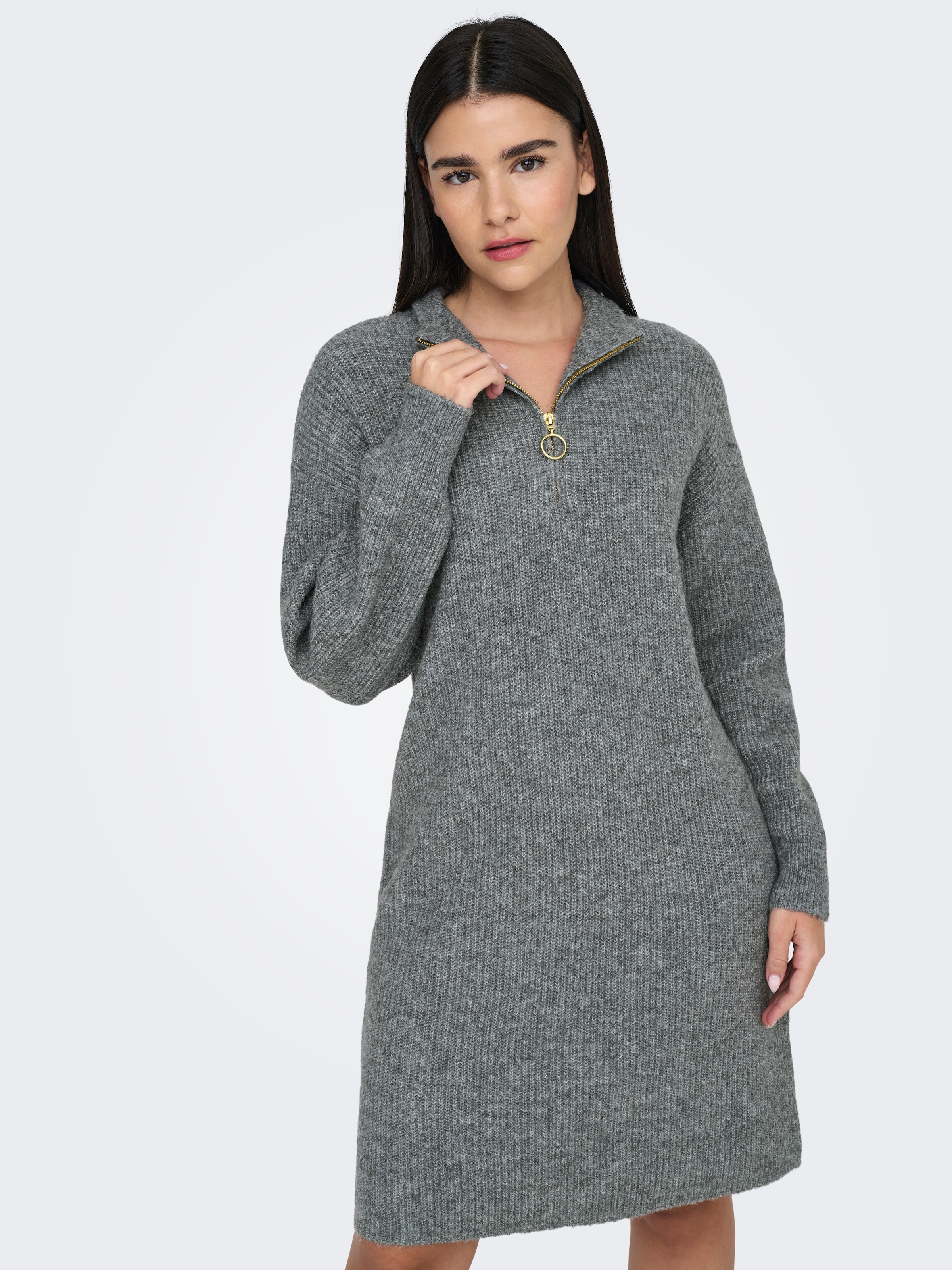 ONLY Strickkleid »ONLTOKYO L/S ZIP DRESS KNT«