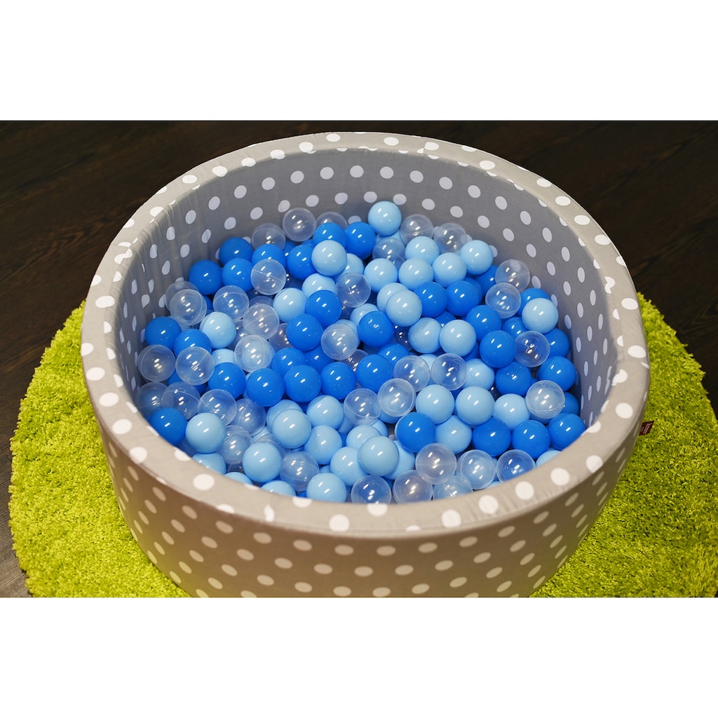 Knorrtoys® Bällebad »Soft, Grey White Dots«, mit 300 Bällen soft Blue/Blue/transparent; Made in Europe