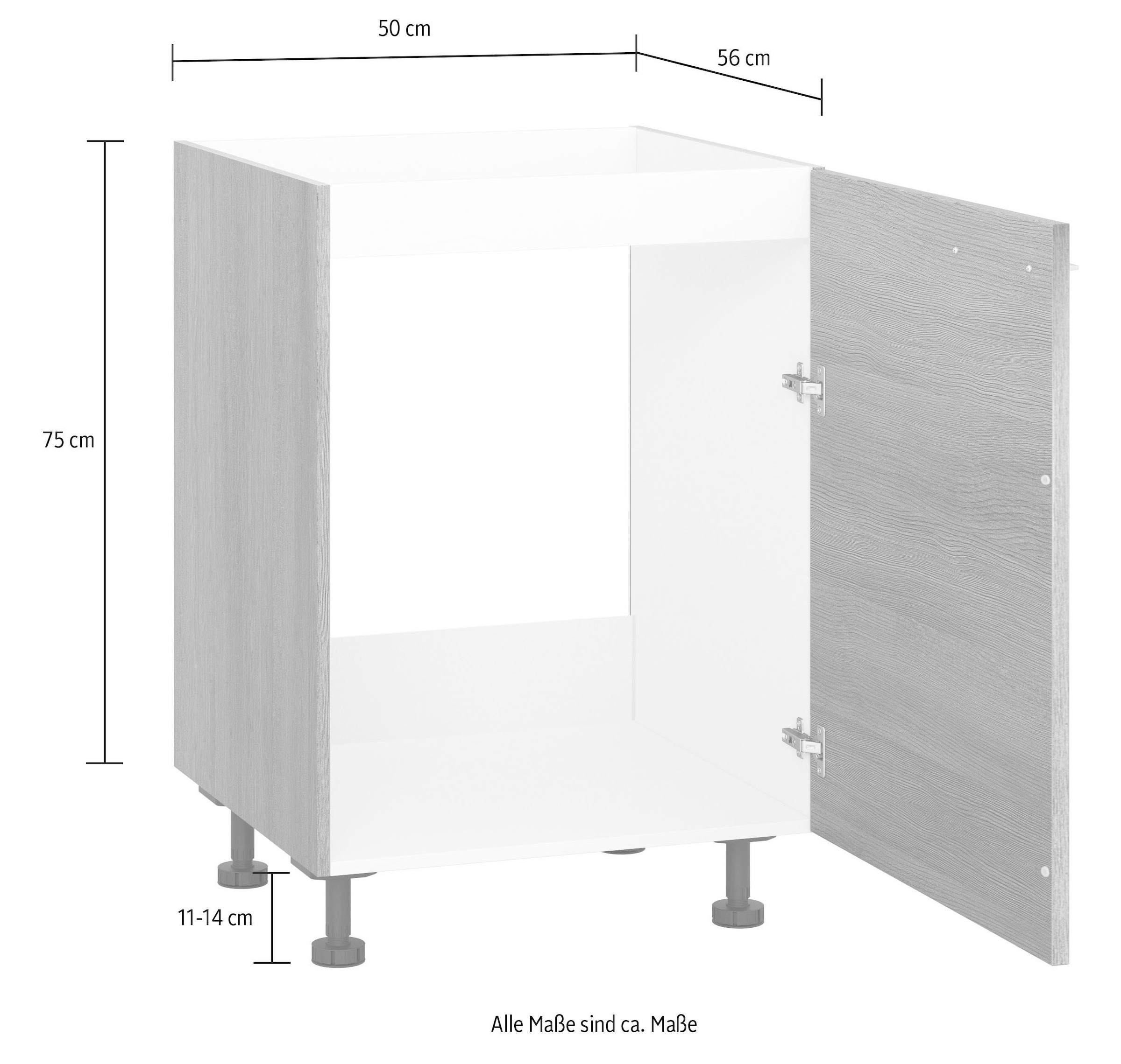KOCHSTATION Spülenunterschrank »KS-Trea SP50«, Breite 50 cm, Höhe 75 cm