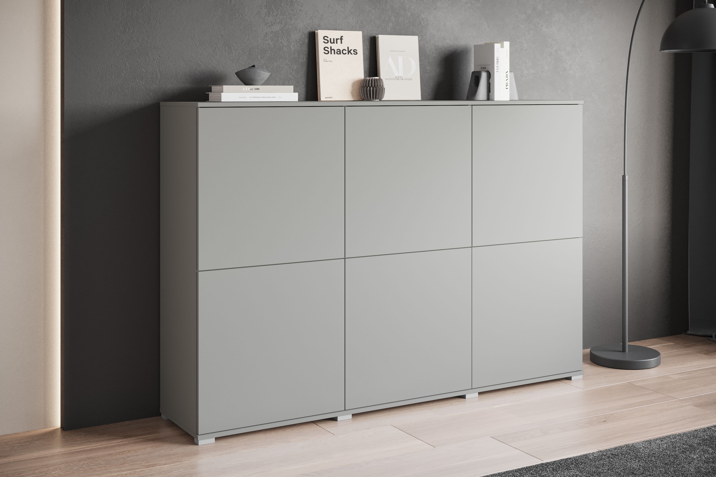 INOSIGN Highboard »Kenia, moderne grifflose Hochkommode mit 6 Türen, Breite 180 cm« 1 Stk. tlg. Push-to-Open-Fronten, höhenverstellbaren Einlegeböden