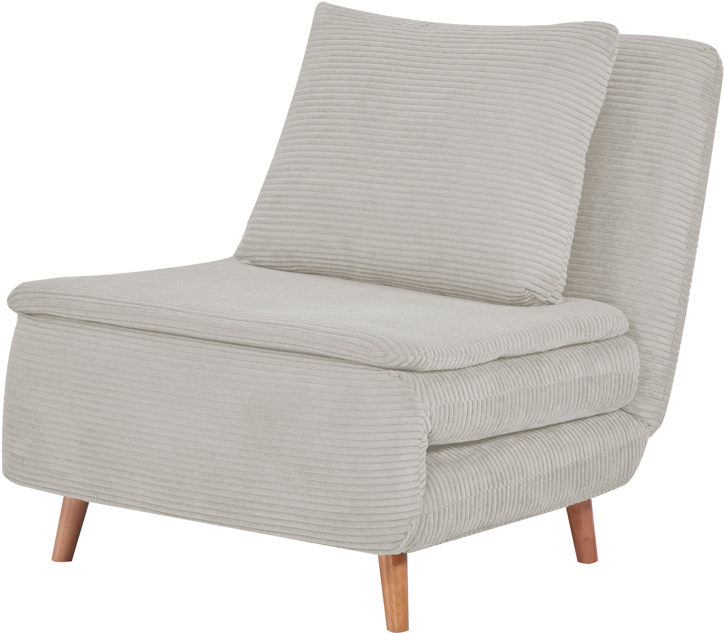 INOSIGN Sessel »AINSLEY«, wandelbar zum Gästebett, Schlafsofa, Webstoff u. Cord-Bezug