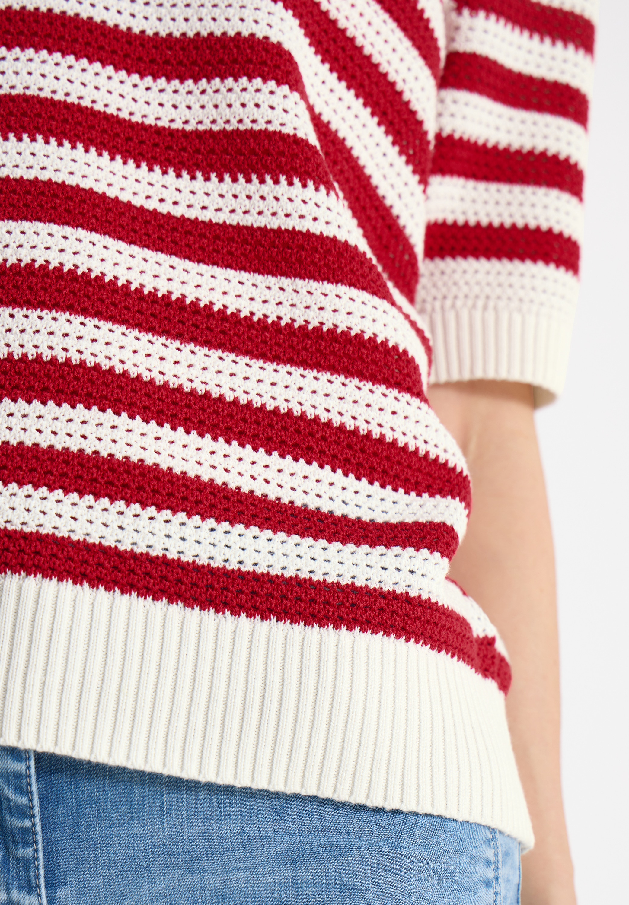 Cecil Kurzarmpullover in Mesh-Qualität