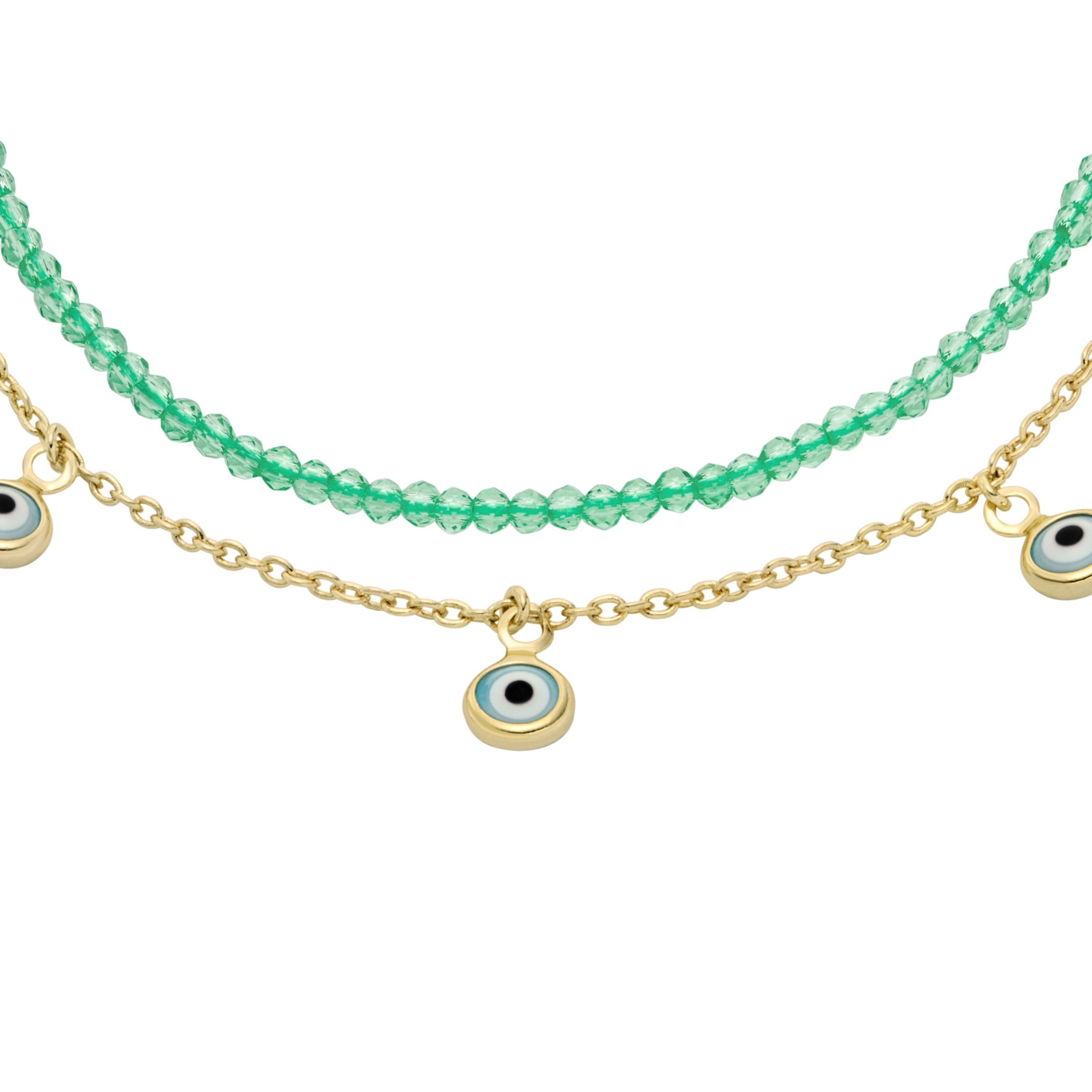 Fossil Armband »Schmuck SUTTON Evil Eye Böser Blick magisches Auge« mit Glasstein