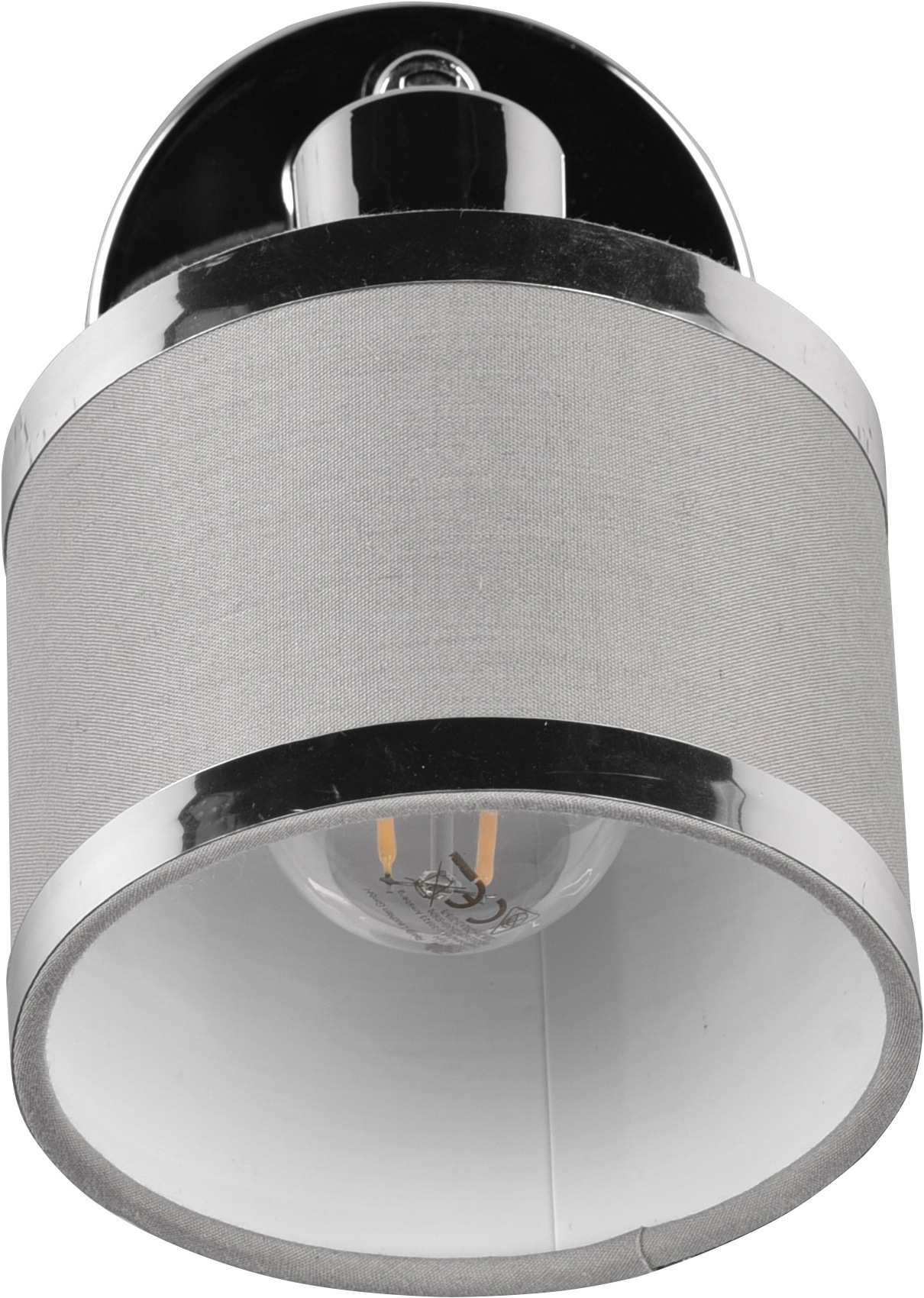TRIO Leuchten Deckenstrahler »AROSA, Spot, Metall chrom Stoff grau, exkl. E14 max 28W« E14 1 Stk. warmweiß - kaltweiß Deckenspot, Stange mit drehbaren kippbaren schwenkbaren Spots Ø10cm