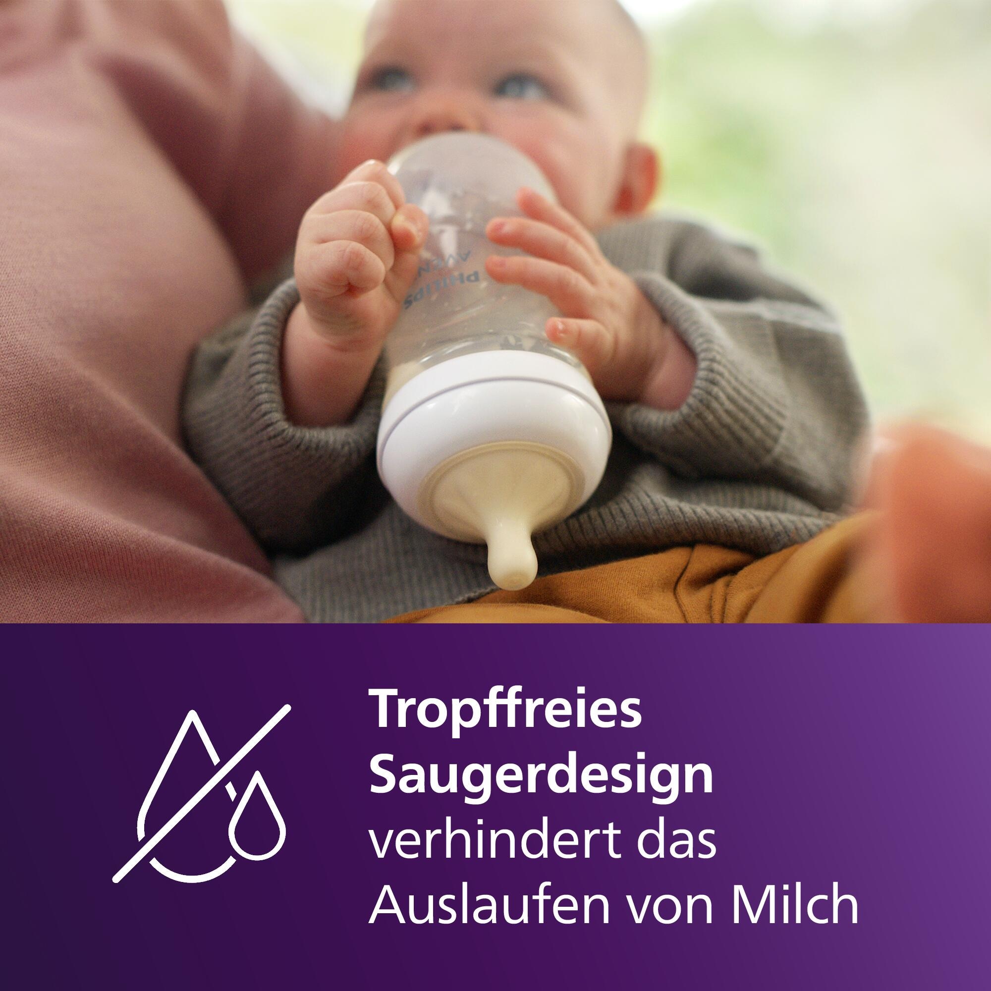 Philips AVENT Babyflasche »Natural Response Starter-Set für Neugeborene SCD838/11« 4 Flaschen, ultra soft Schnuller und Flaschenbürste